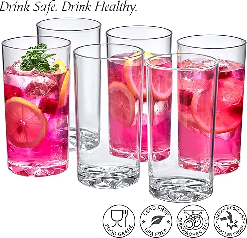 Miniatura 7 de Amazing Abby - Liberty - Vasos de plástico de 10 onzas y 16 onzas (juego de 8), vasos de plástico reutilizables de varios colores, sin BPA,