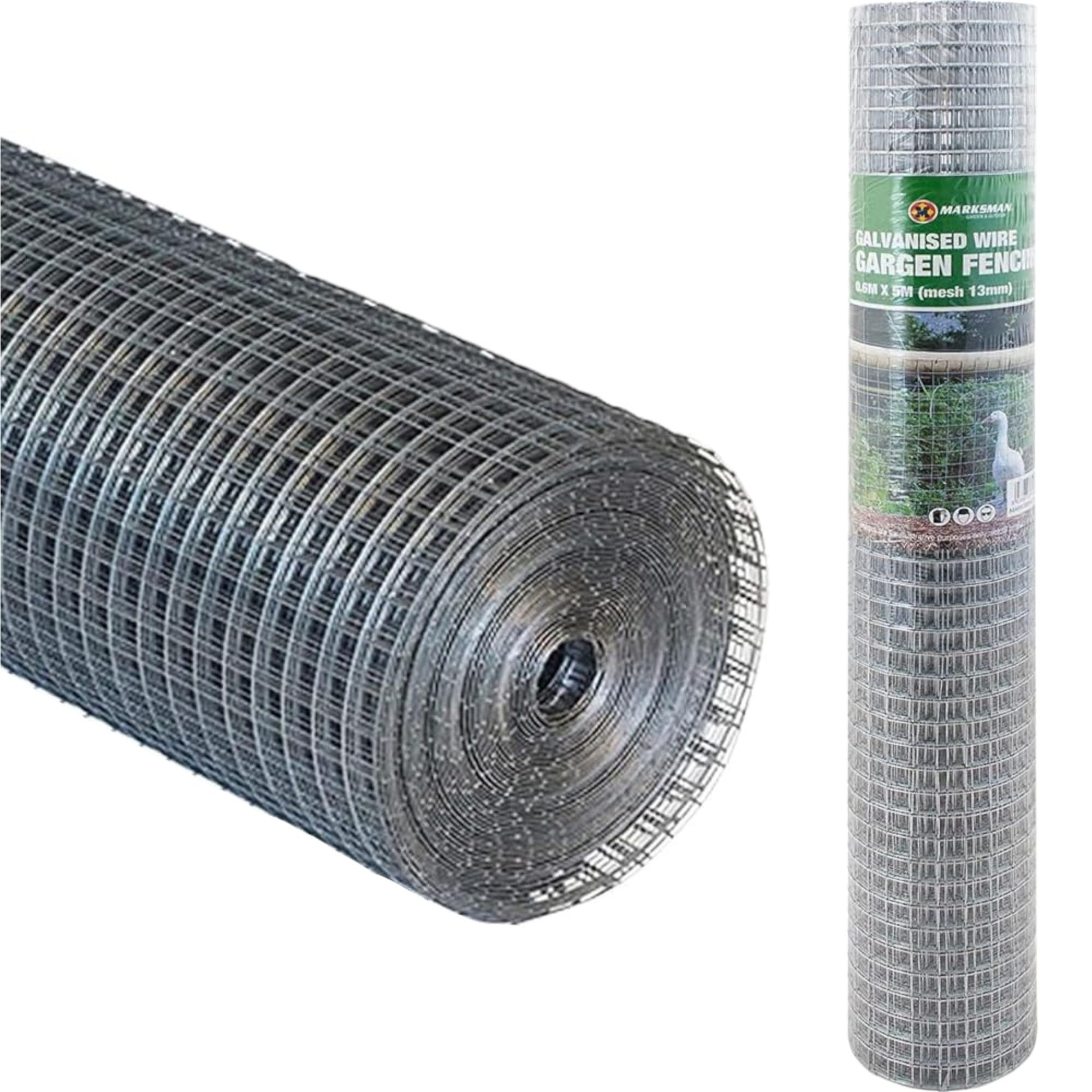 HomeVibe Square Mesh Galvanised Garden Wire 600mm x 5m – Heavy-Duty Outdoor Farm Fencing, Durable Chicken Wire, Pet Run Netting, Strong & Long-Lasting for Sorting, Organising & DIY Projects