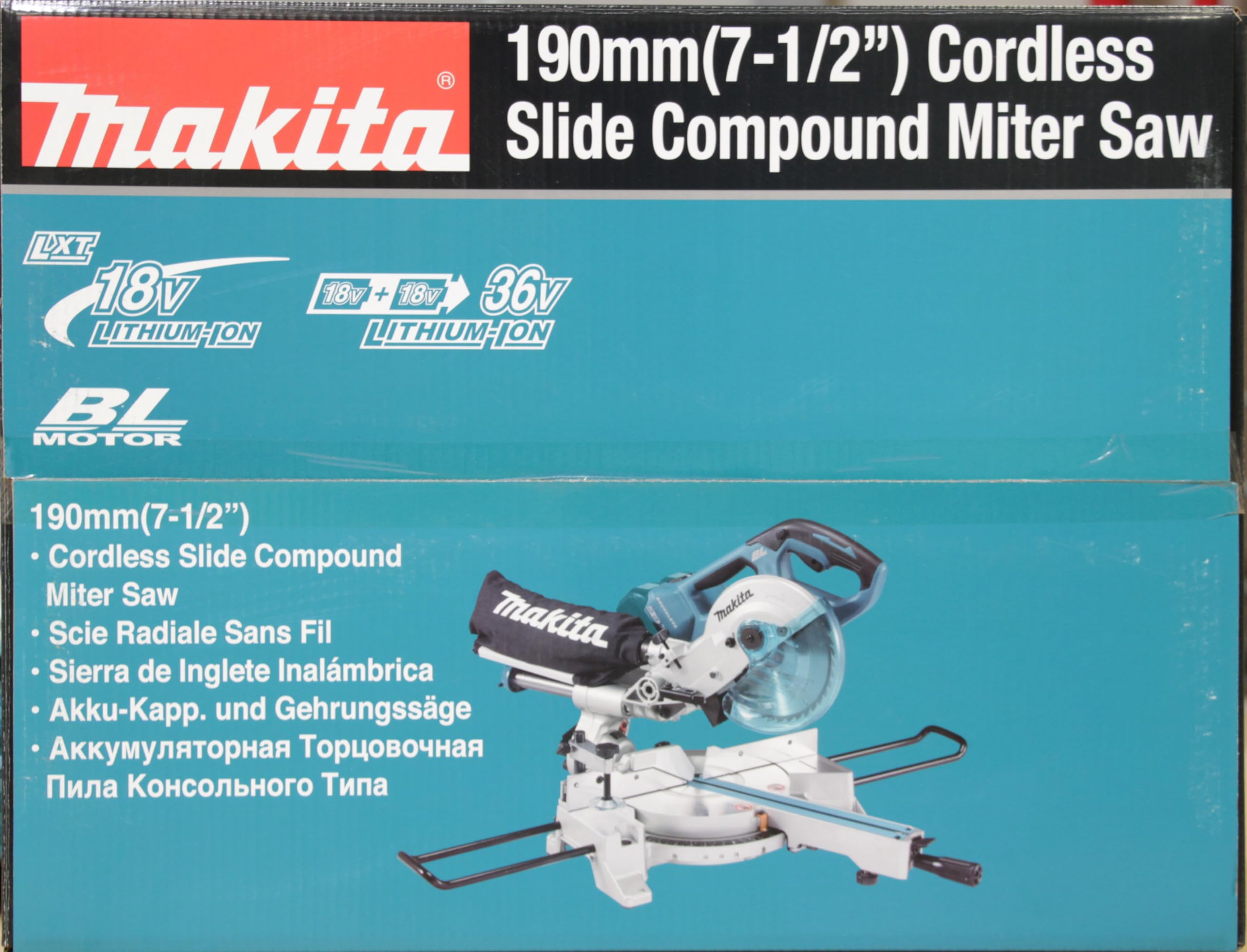 Makita DLS714NZ Twin 18V, 36V, Litowo-Jonowa LXT Bezszczotkowa Piła Ukośna 190 mm – Baterie i Ładowarka Nie Są Dołączone