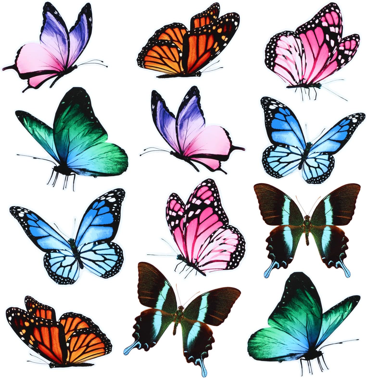 Yinder 12 Pieces Butterfly Magnets Butterfly Car Magnetic Stickers Art Vintage Magnets Decal Removable Fridge Cute Magnetic Stickers for Office Home Whiteboard Car Decor (Classic Style)