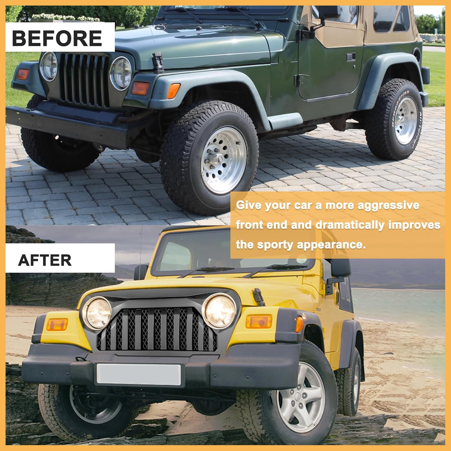 Matte Black Grille For Jeep Wrangler TJ Gladiator Vader Grill W Mesh 1997 1998 1999 2000 2001 2002 2003 2004 2005 2006