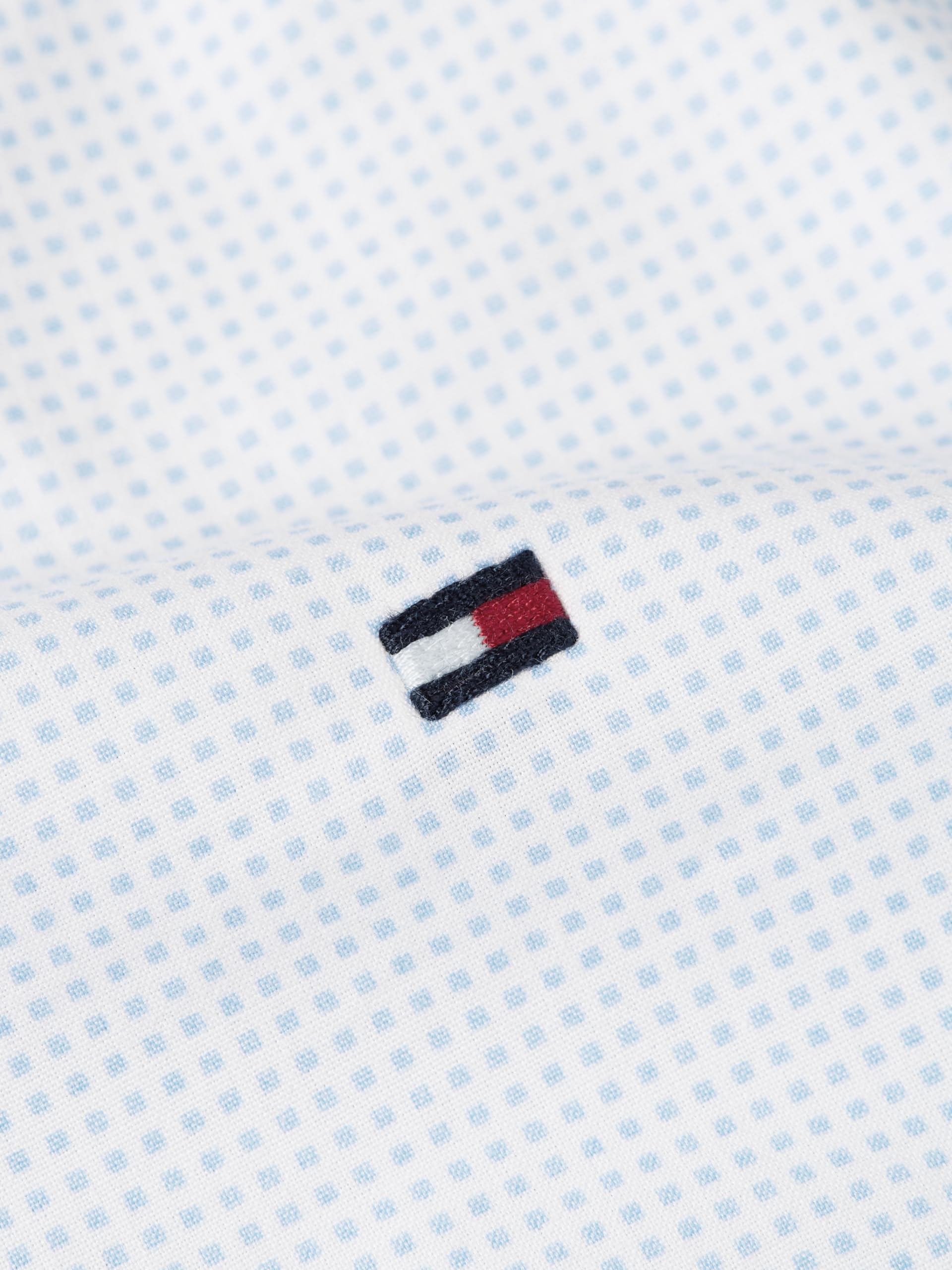 Tommy Hilfiger Męska koszula SF z mikronadrukiem MW0MW34571, L/S, niebieska, XXXL, Niebieski (optyczny biały/niebieski statek), 3XL