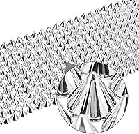 Vista 4 de uxcell 2 yardas cosidas en forma de cono de puntas, 12 filas de plástico con parte trasera plana, remaches punk, cinta para manualidades, bolsos