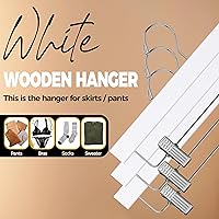 Vista 7 de Quality Hangers Perchas de madera para pantalones, paquete de 20 ganchos giratorios para ropa, falda de madera de loto, pantalones, pantalones