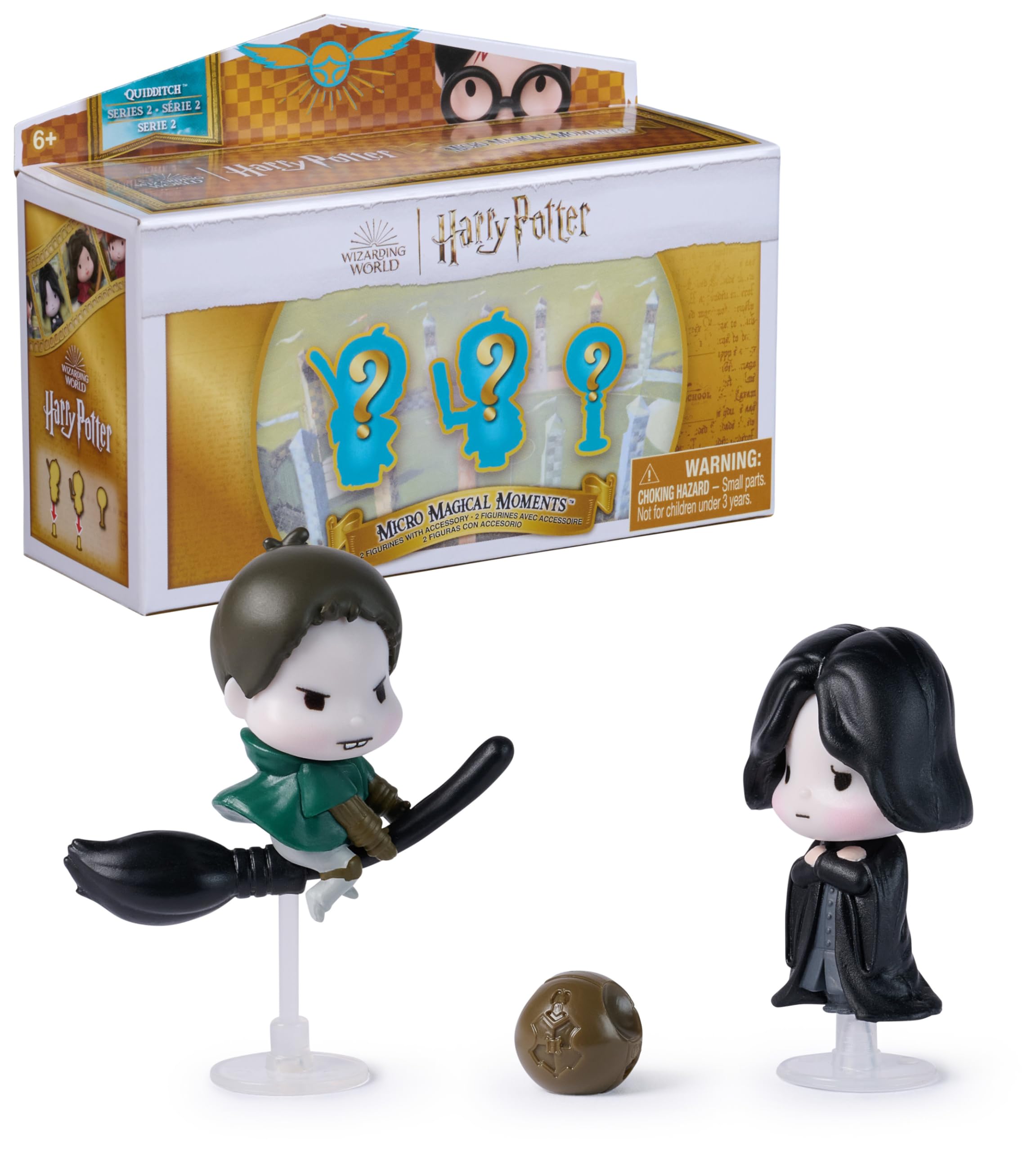 Harry Potter - Micro Magical Moments, Quidditch Überraschungsset mit 2 Figuren (ca. 3,8 cm groß) und Zubehör, Spielzeug für Kinder ab 6 Jahren, Fanartikel (sortiert)