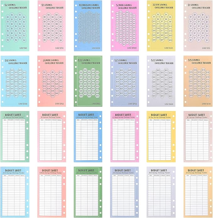 Tracker Risparmio 48 Fogli - Sfide Di Budget Mensile Per Famiglie E Individui