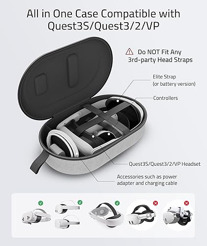 Miniatura 2 de Syntech Hard Carrying Case Compatible with Meta Quest 3SQuest 3Oculus Quest 2VPPico4, Accessories VR Headset with Elite Strap, Touch Controllers for