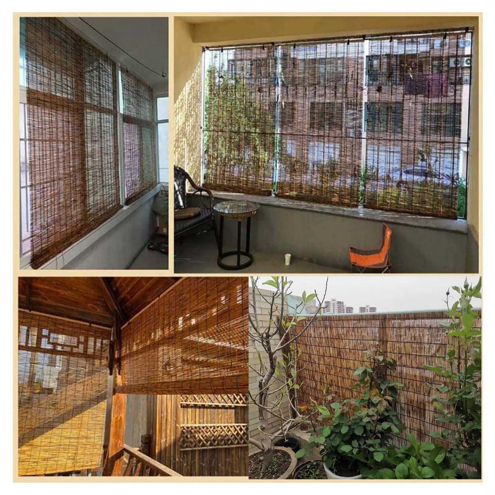 Recinzione in canna per balcone, schermo per la privacy del patio, rotoli di recinzione in bambù 2/3/4/4,7/5,7 piedi di altezza, 6,6-33 piedi di lunghezza, per esterno, galleria ( Size : 61x700CM(2x23