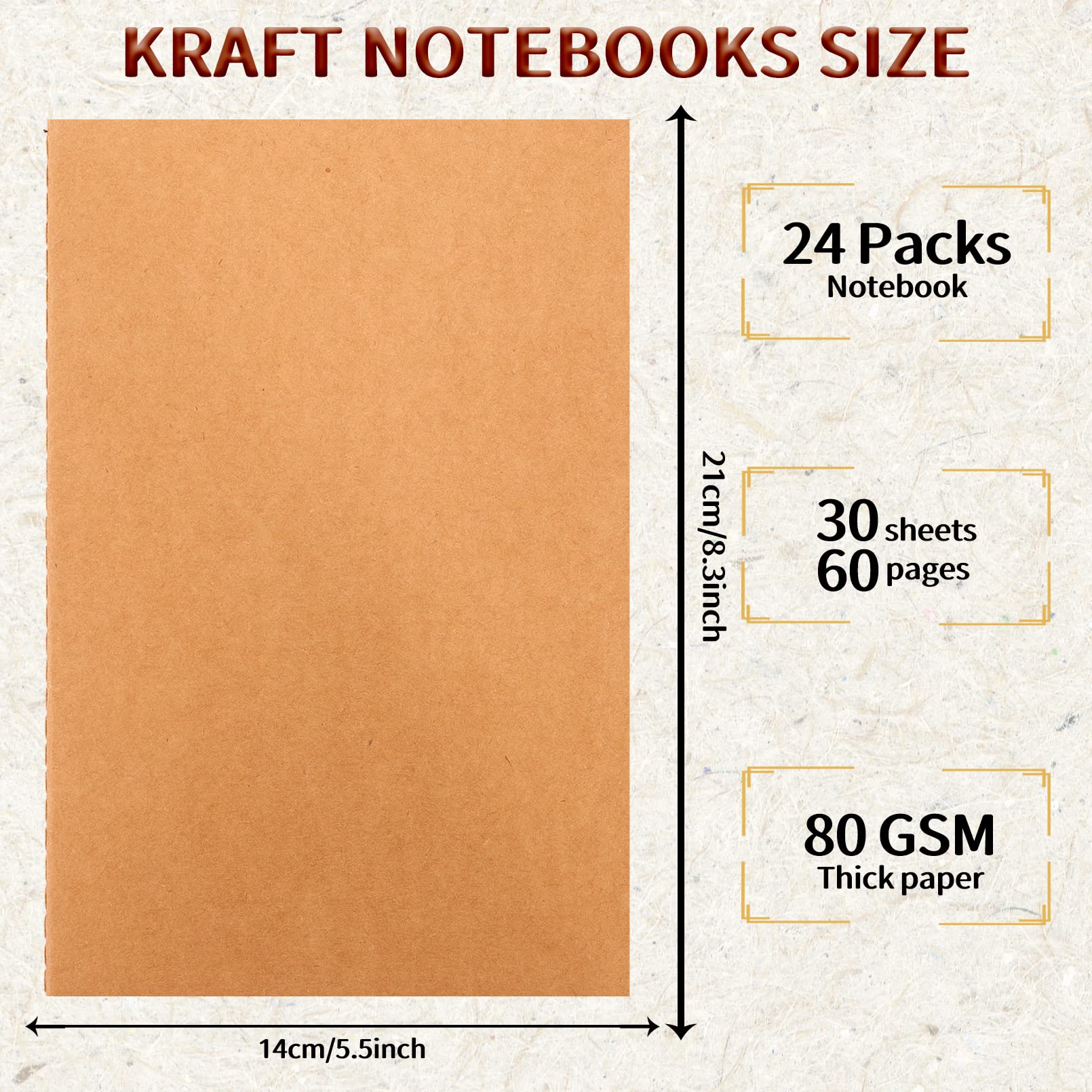 100 Pack A5 Lined Kraft Notebook Journals 8.3x5.5 In?Travel Journals