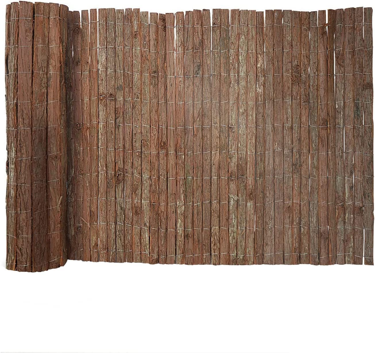 KARAT Brise-Vue en écorce d'arbre - Clôture en Bois - canisse d'écorce comme clôture d'intimité - Palissade en Bois Robuste et résistant aux intempéries (200 x 300 cm)