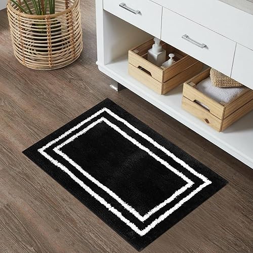 Miniatura 10 de Uphome Tapetes de Baño para Baño Antideslizantes, Alfombra de Baño Grande de Microfibra Suave, Alfombra de Baño Absorbente de Agua, Lavable a Marrón