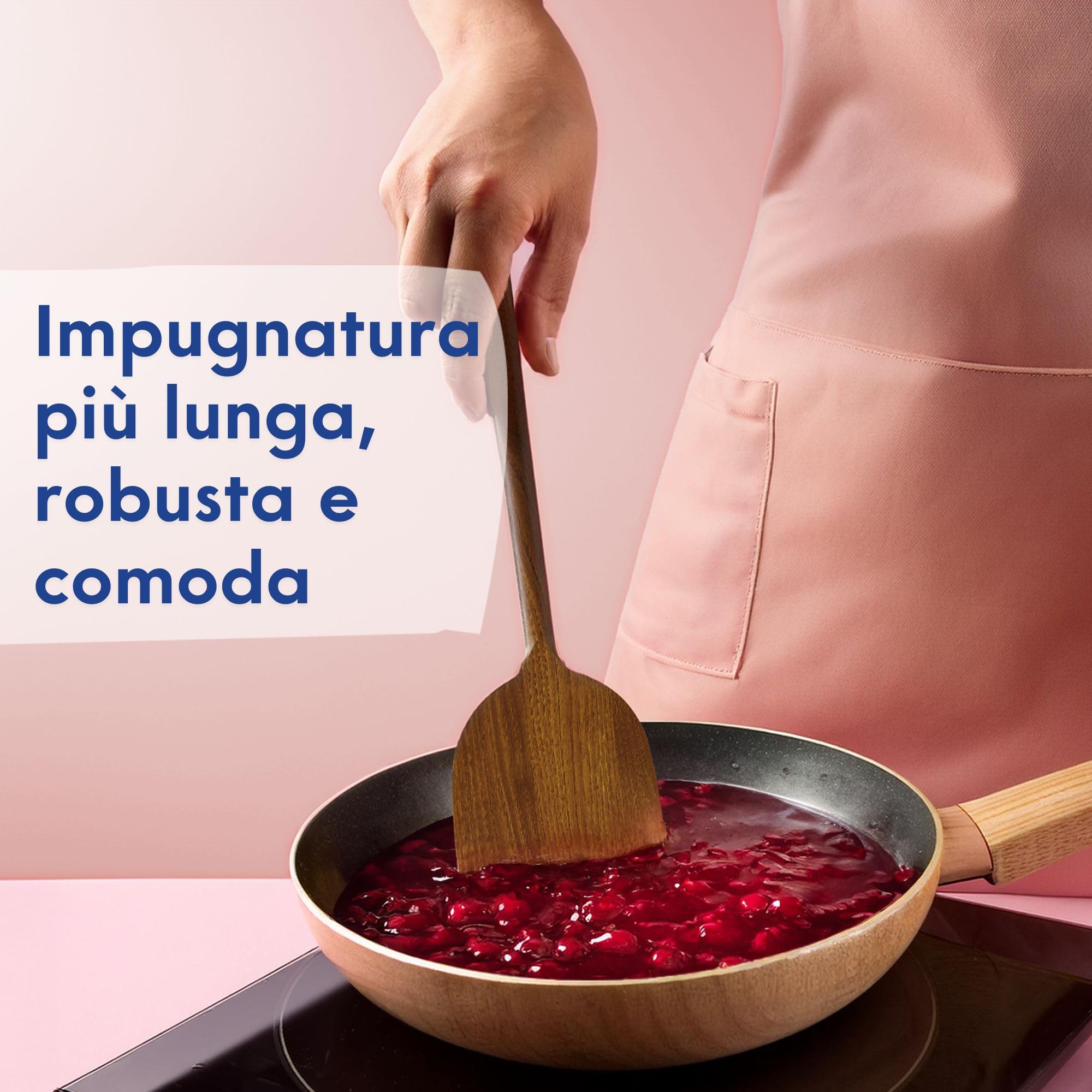 Set Utensili Cucina in Legno Atossico – 7 Pezzi Mestoli Cucina in Acacia Naturale, Senza Colla, Unico Blocco, Finitura Vegetale, Senza Sostanze Tossiche o Chimiche Permanenti - Ziruma