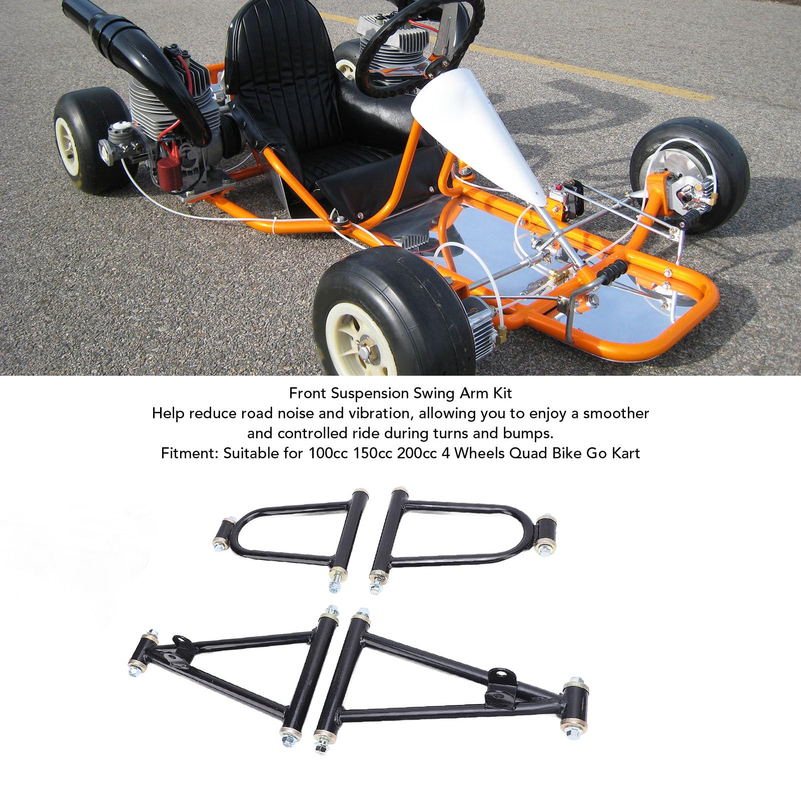 Qqmora Vorderradaufhängung, Schwinge, Go-Kart, Aufhängung, Schwinge, Go-Kart, Reduziert Vibrationsgeräusche durch Direkten Ersatz für 100 cm³, 150 cm³, 200 cm³, 4 Räder Quad