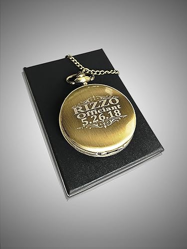 Miniatura 3 de Engraved Pocket Watch, Groomsmen watch with box and chain included, Men's Wedding gift