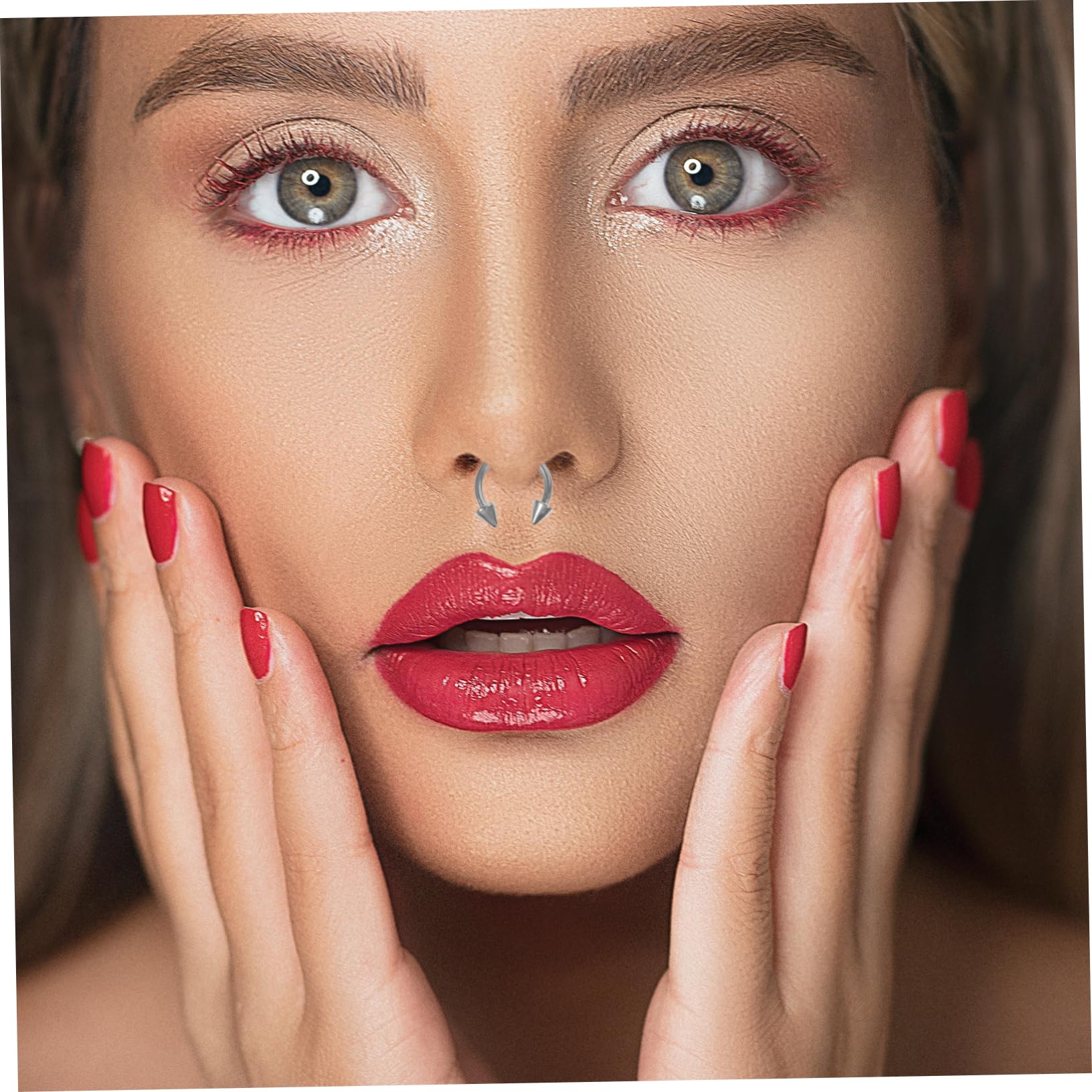 Healvian 4juegos Conjunto De Piercings De Nariz De Inoxidable Kit Para Nariz Labio y Joyería Elegante y Decorativa