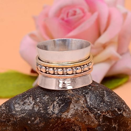 Miniatura 3 de Veracity Jewelry 925 Sterling Silver Fidget Ring Spinner Ring Anxiety Relieving Rings For Women Men Unisex Meditation Thumb Worry Healing Birthday
