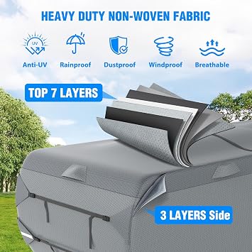 MOFEEZ 5th Wheel RV Cover 41-45ft, 9 Layers Top Fifth Wheel Camper Cover