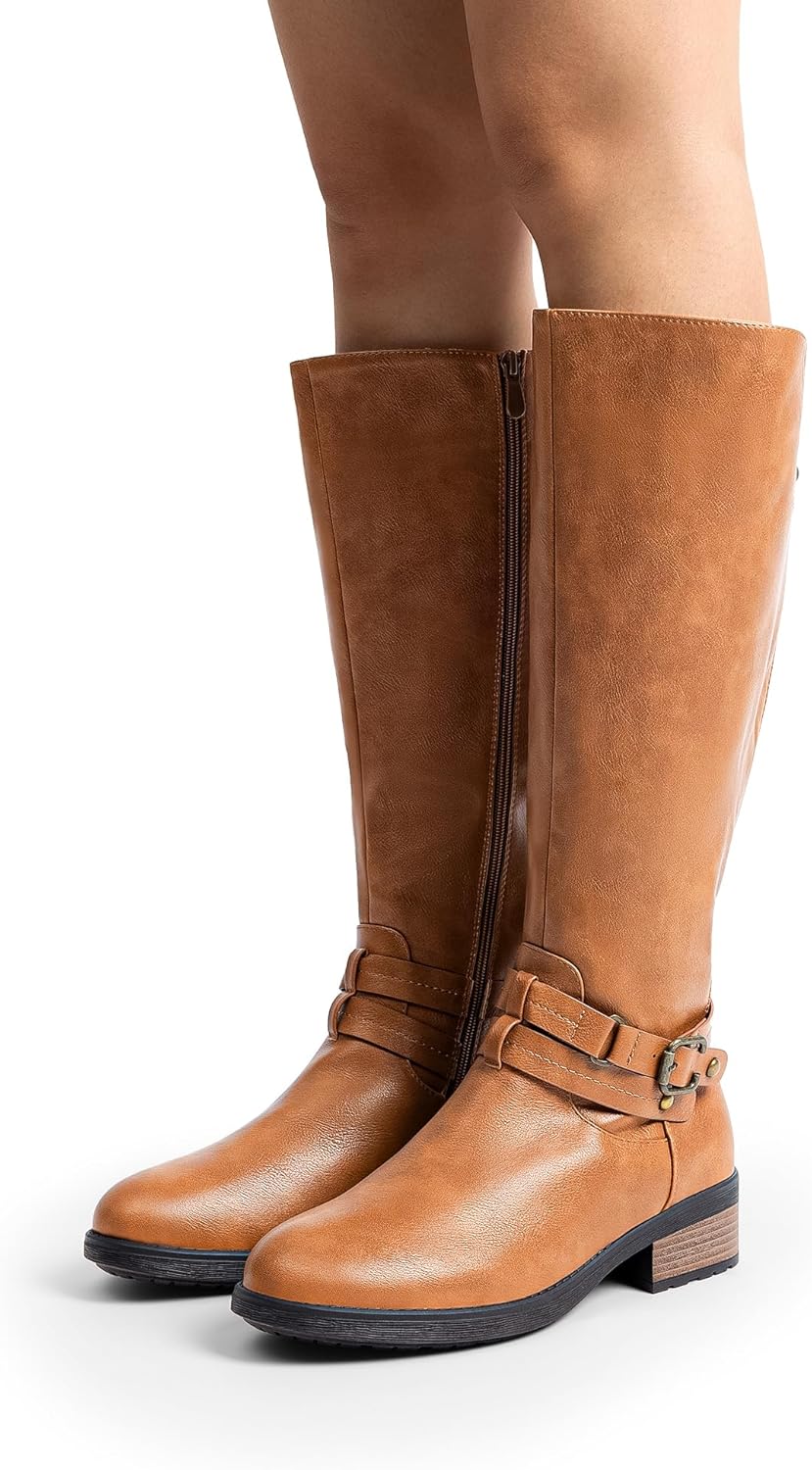 DREAM PAIRS Women's Knee High Boots, Buckle Riding Boots - Image 6