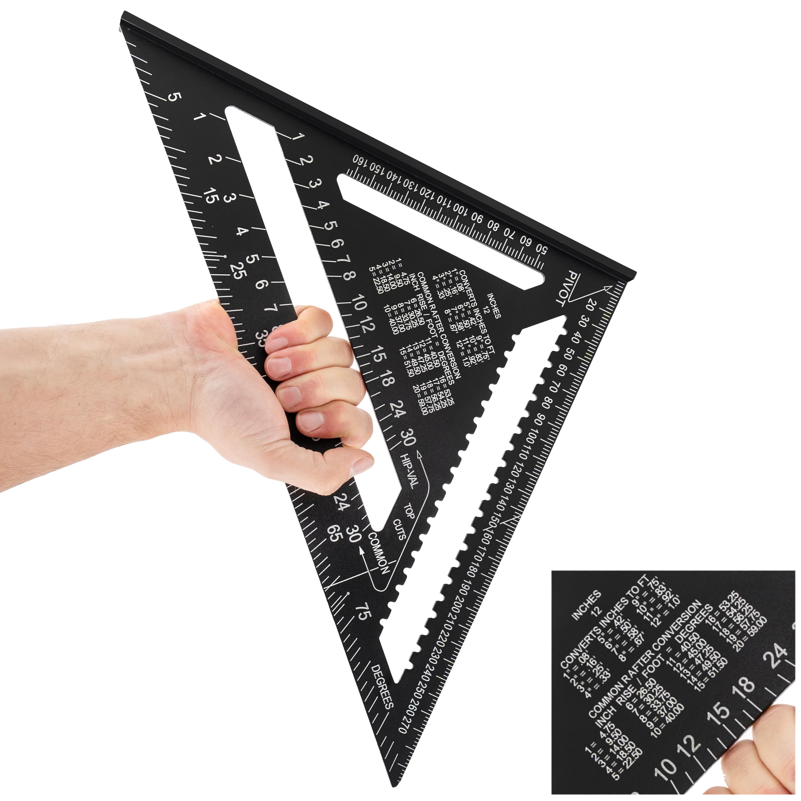 DELPHI Angolo da carpentiere 300mm 90° Professionista Misuratore d'Angoli Triangolo Rinforzato