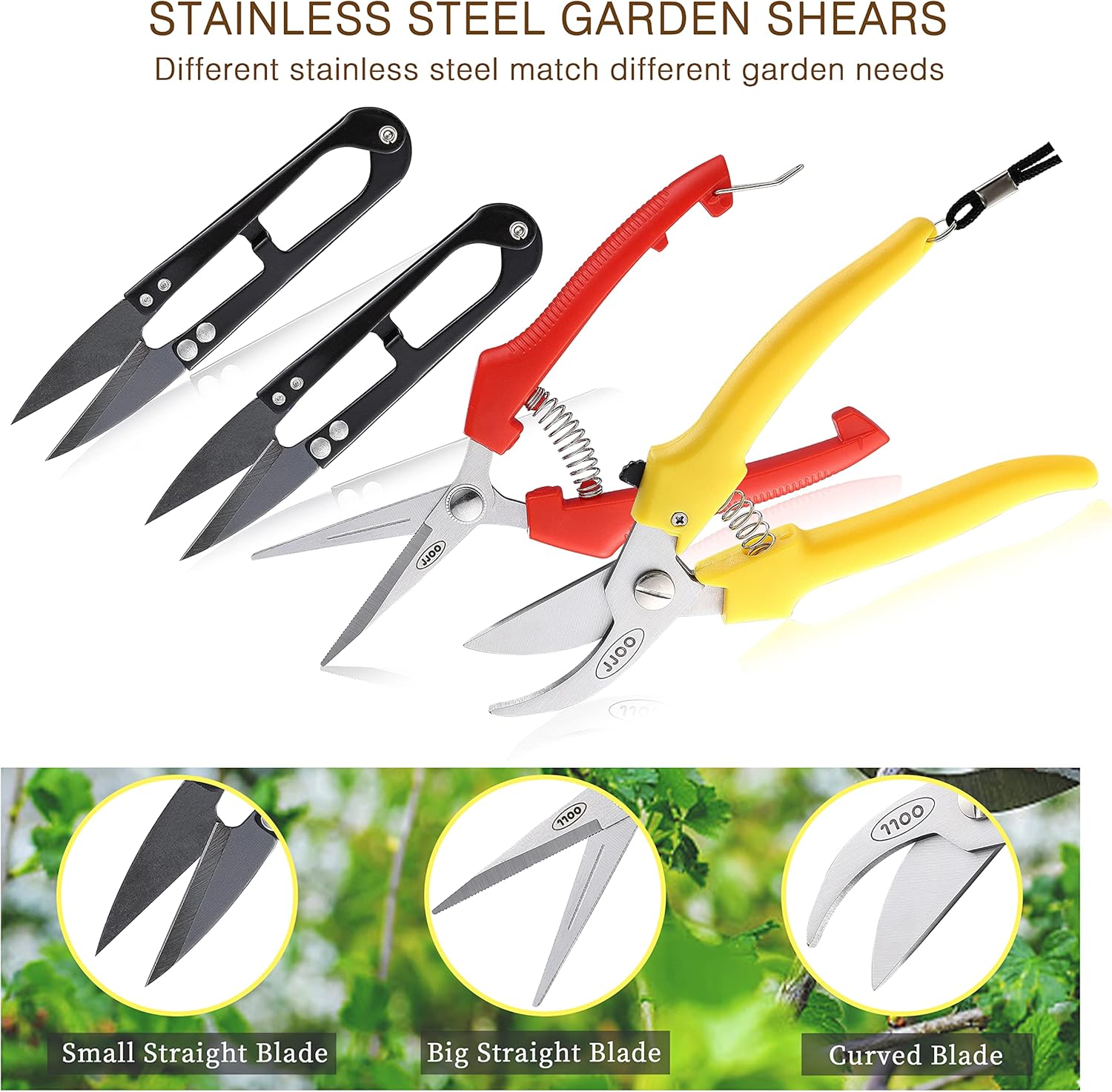 4 PCS Garden Shears, Stainless Steel Garden Scissors With PP Handle, Heavy Duty Hand Garden Clippers, Pruning Shears for flowers, plant, Floral and Bonsai : Patio, Lawn & Garden