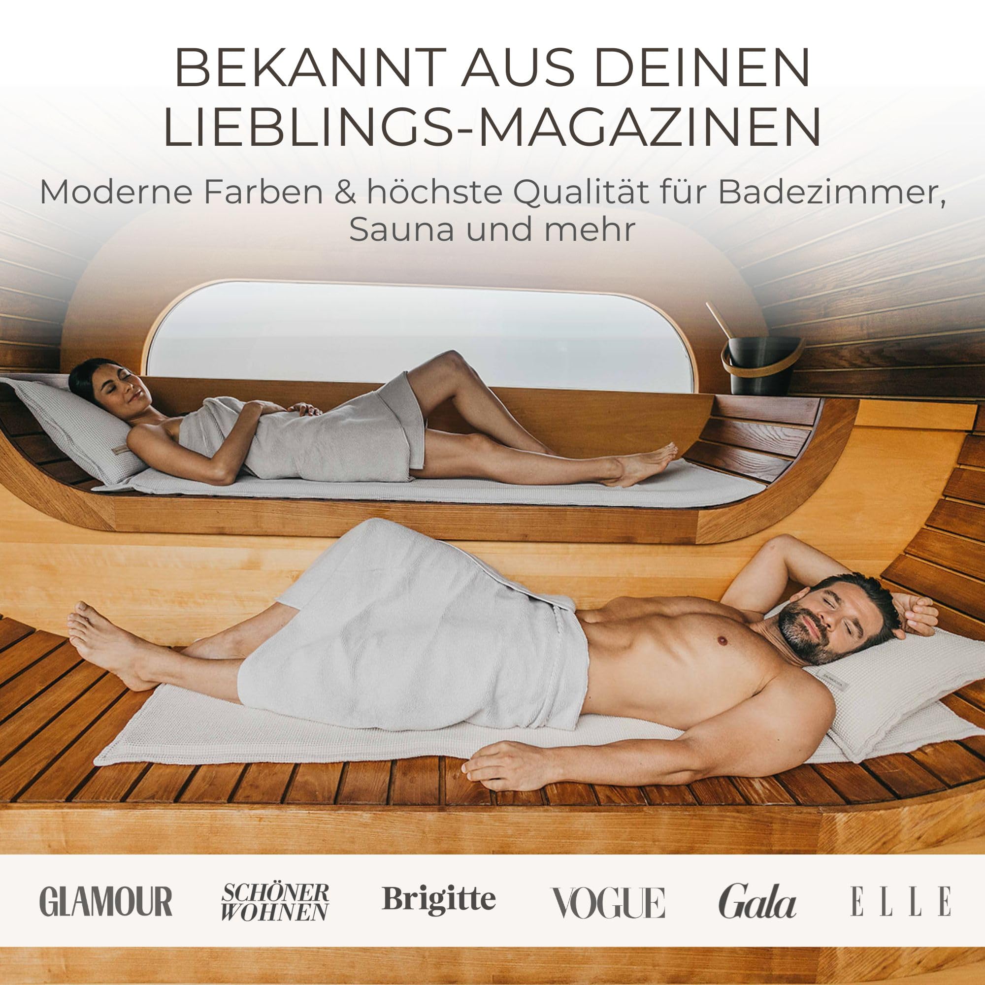 SAUNASOFA Ensemble de sauna avec coussin d'assise et serviette – Lavable, respirant, fabriqué à la main en Europe