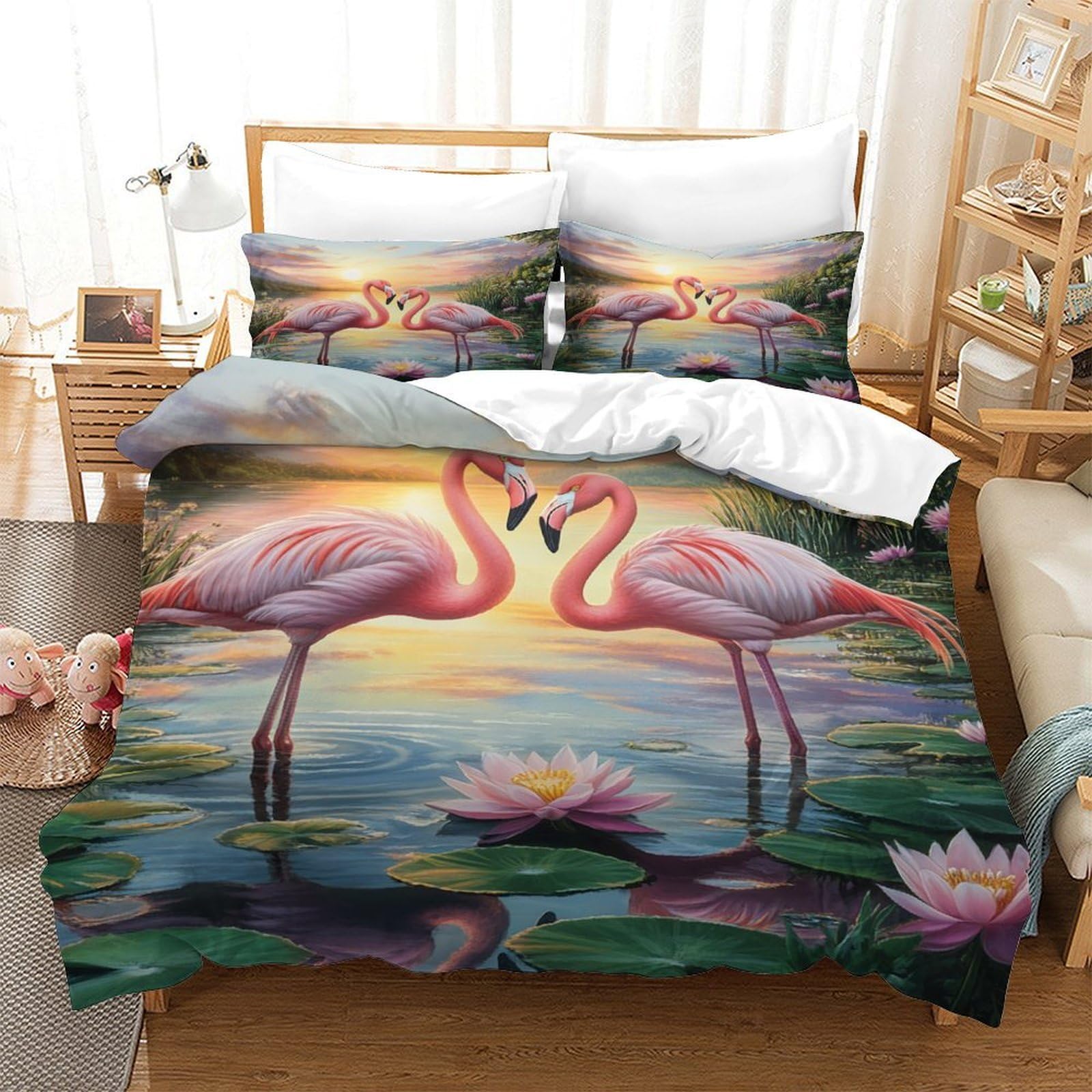 Parure de lit tour Eiffel 3D en microfibre 200x200 cm avec housse de couette et taies d'oreiller