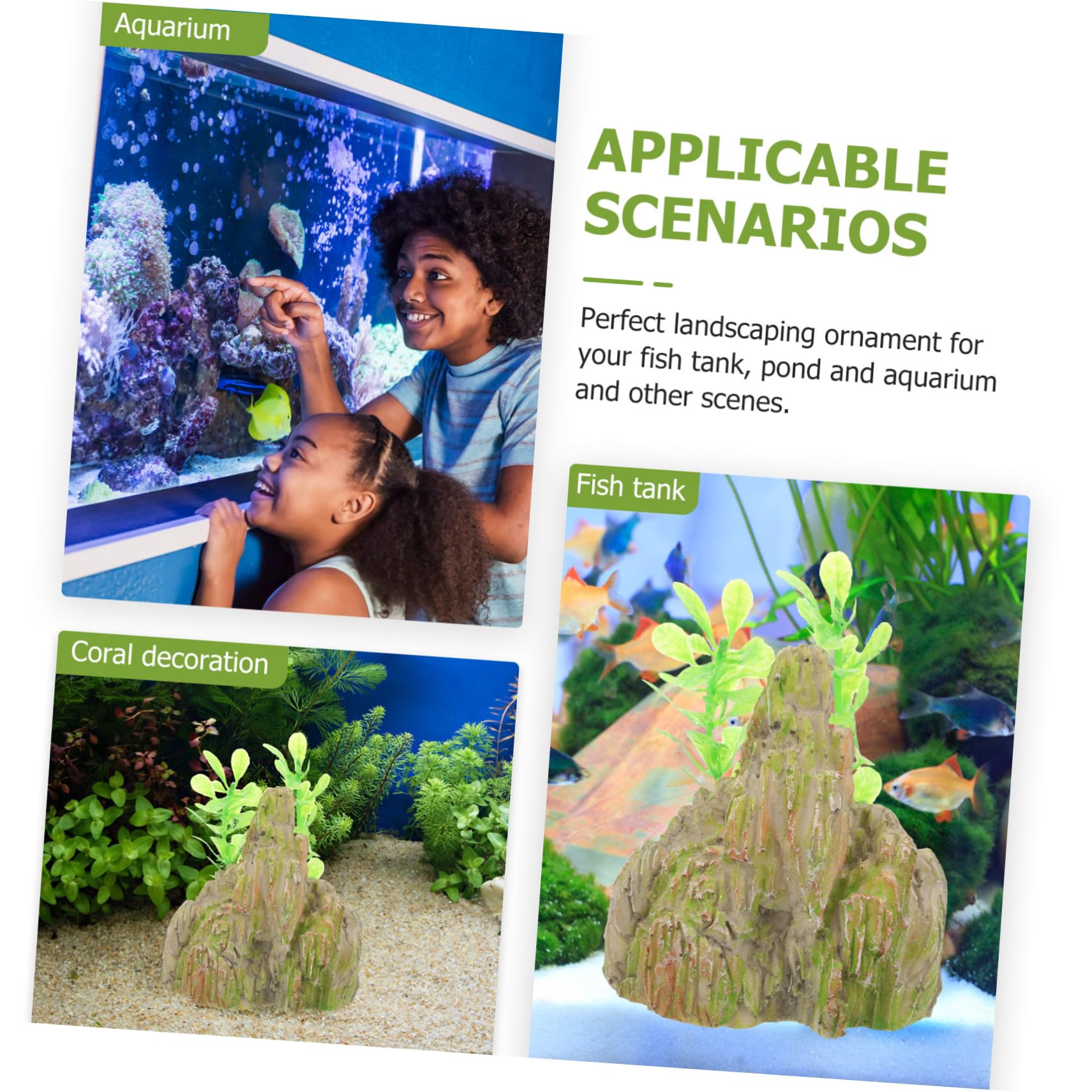 PRETYZOOM Pecera Rocalla Paisajismo Adornos De Acuario Decoraciones De Peceras para Decoración Pecera Adornos Pecera Decoración del Paisaje del Tanque De Peces 2 Piezas X 4