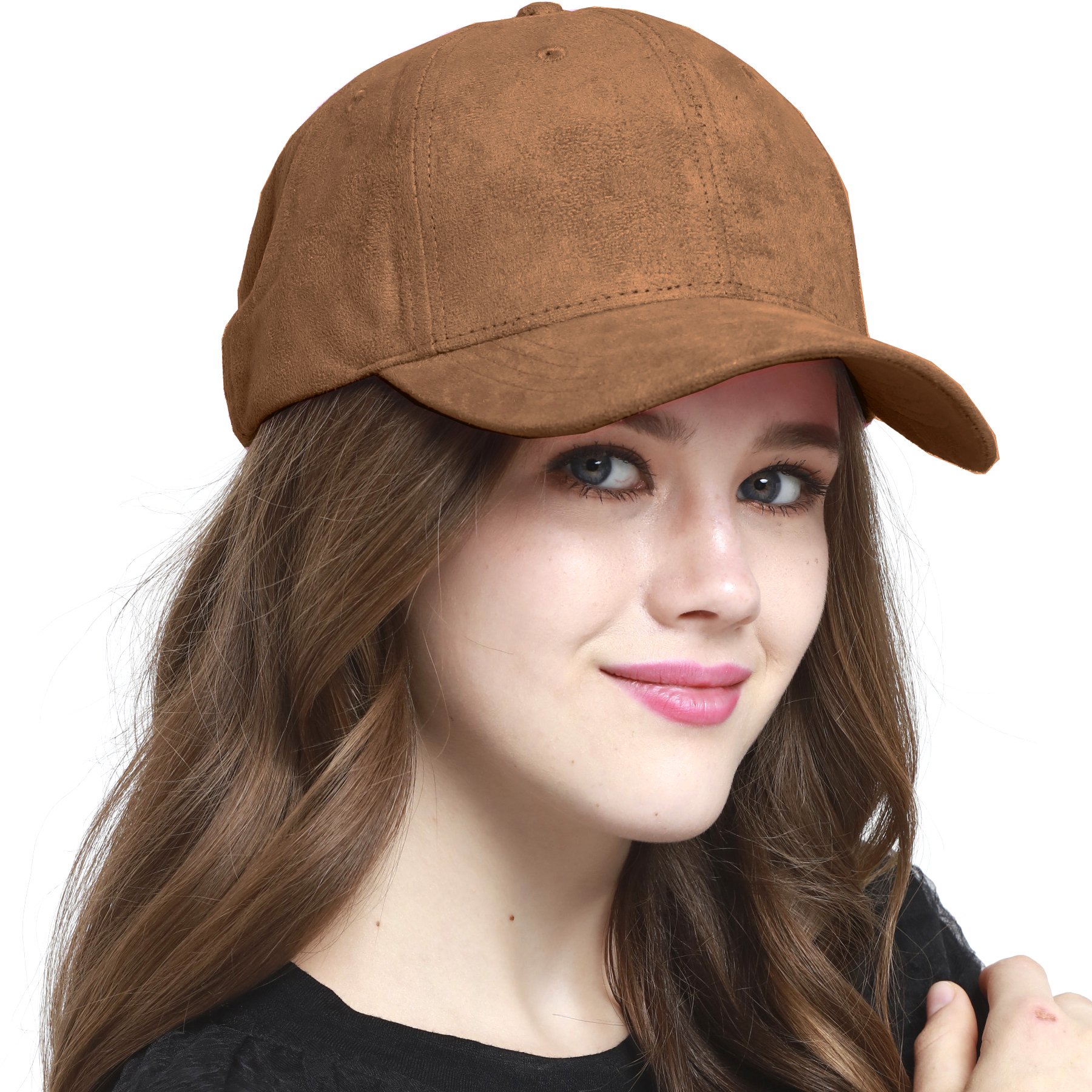 CP 2392 Everyday Faux Suede 6 Panel Solid Suede Baseball Adjustable Cap Hat