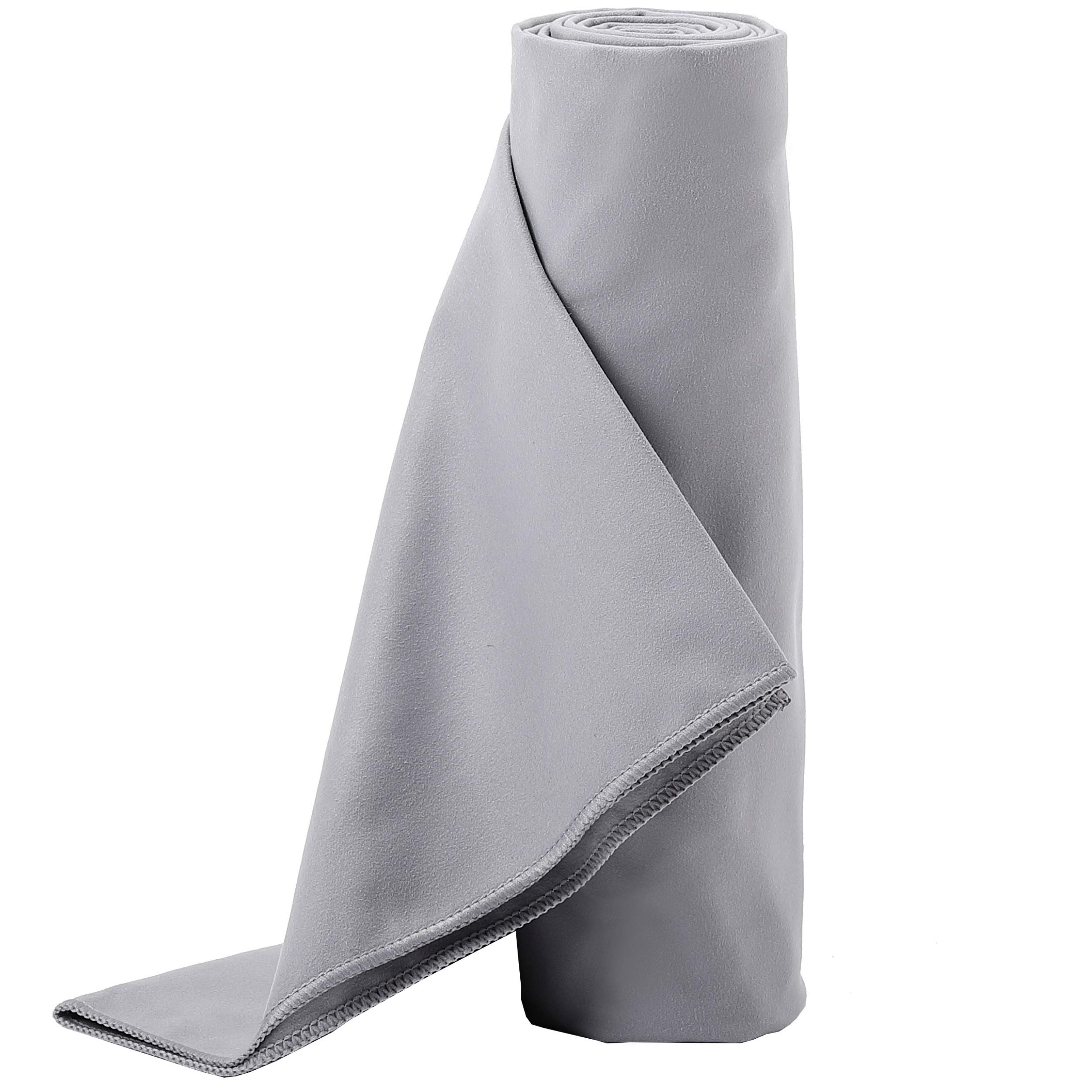 BIRDROCK HOME Multi-Purpose Microfiber Towel for The Beach, Travel, Pets or Camping - Large 31 x 63” - Grey - Quick-Dry - Absorbent Lightweight Compact - Bag - Kids Hiking Outdoor - Corner Pockets