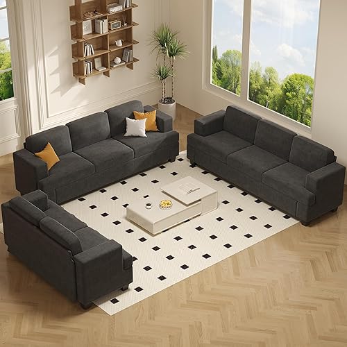 Miniatura 21 de Apicizon Sofá Loveseat Moderno con Sofá Cama de 89", Sofá de Pana de 2 Piezas para Sala de Estar, Sofás Modernos para Salón de Apartamentos, Gris