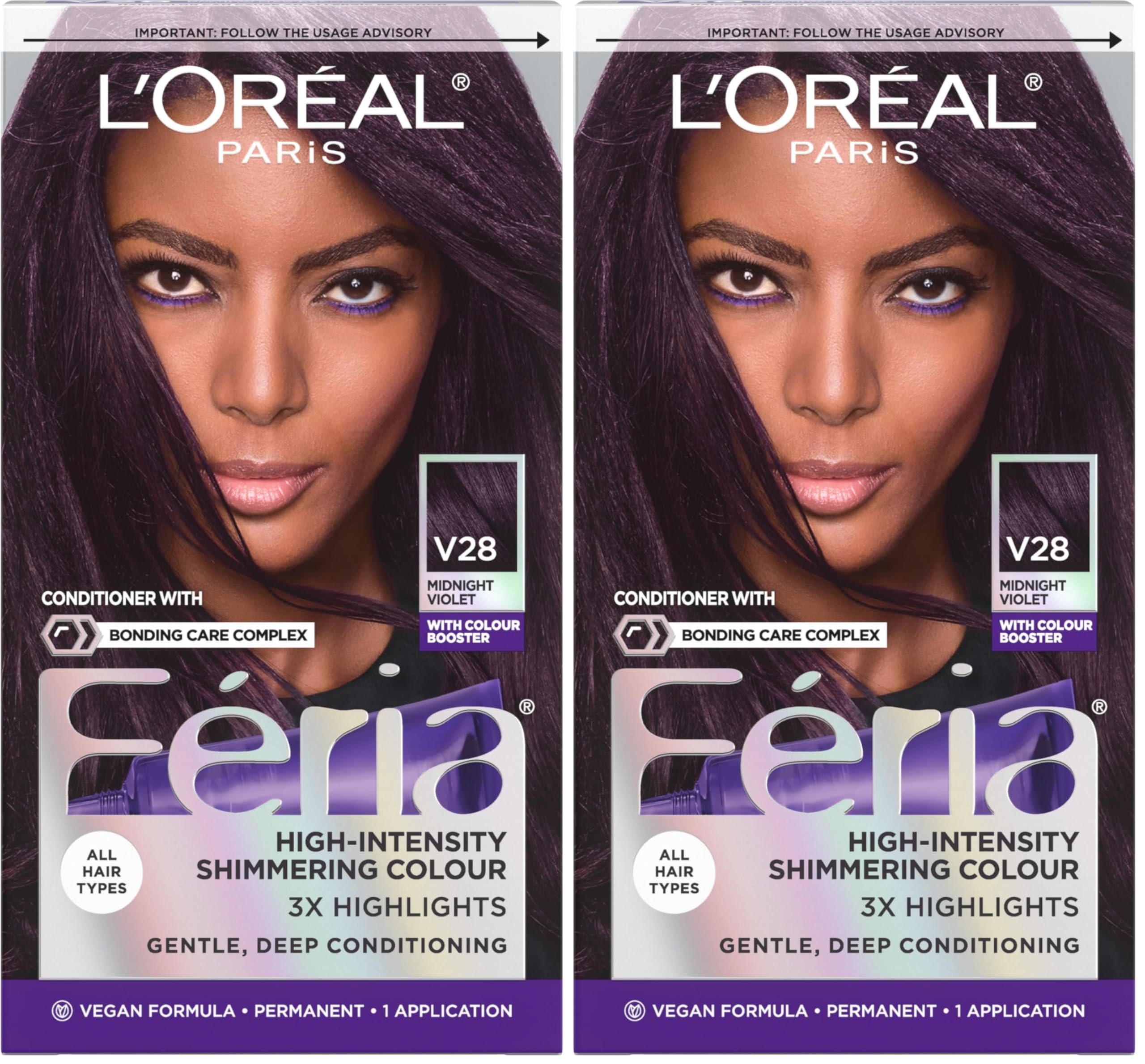 バイプリエ　M 美品　パープル Amazon.com: L'Oreal Paris Feria V28 Midnight Violet - Tinte