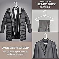 Vista 2 de Paquete de 10 perchas de plástico blanco de calidad, paquete múltiple súper resistentes para ropa, perchas de ropa estándar gruesas y fuertes