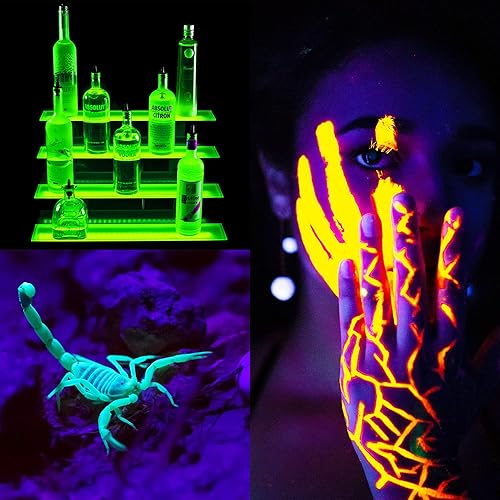 Miniatura 5 de Barra de luz negra UV, tubo de luz negra LED mejorado de 25 W, 395-405 nm, área iluminada de 15 x 15 pies, enchufe+interruptor+cable de alimentación