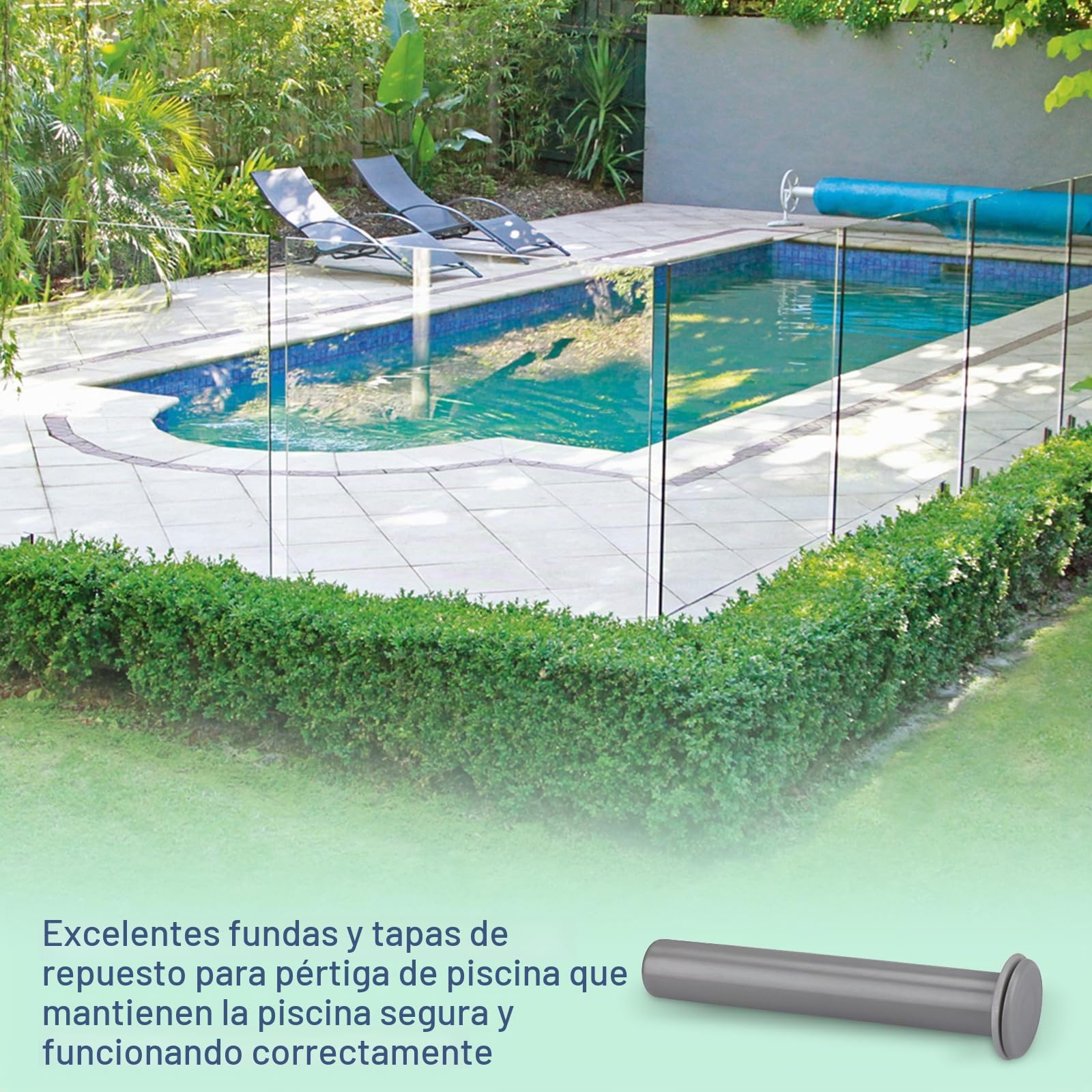 Juego de 10 fundas grises y tapas para valla de piscina, postes de valla de seguridad, valla de piscina salvavidas 178-G5, bricolaje, diámetro de base de 5/8 pulgadas y 4 pulgadas de altura,