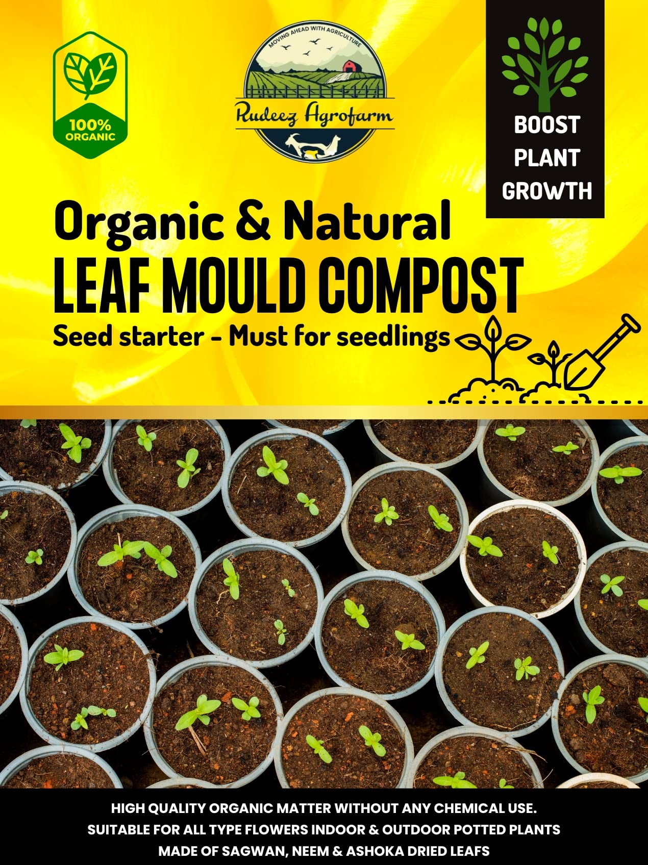 Rudeez Agrofarm Organic & Natural Leaf Mould Compost-950 Gm