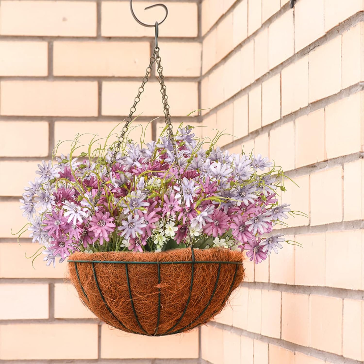 Artificial Flowers Wildflowers Silk Daisy Spring Fake Daisies Decoration Summer UV Resistant Colorful Mixed Bundles Faux Greenery Outdoor Plant Stem Filler for Home Decor Indoor Floral Arrangements