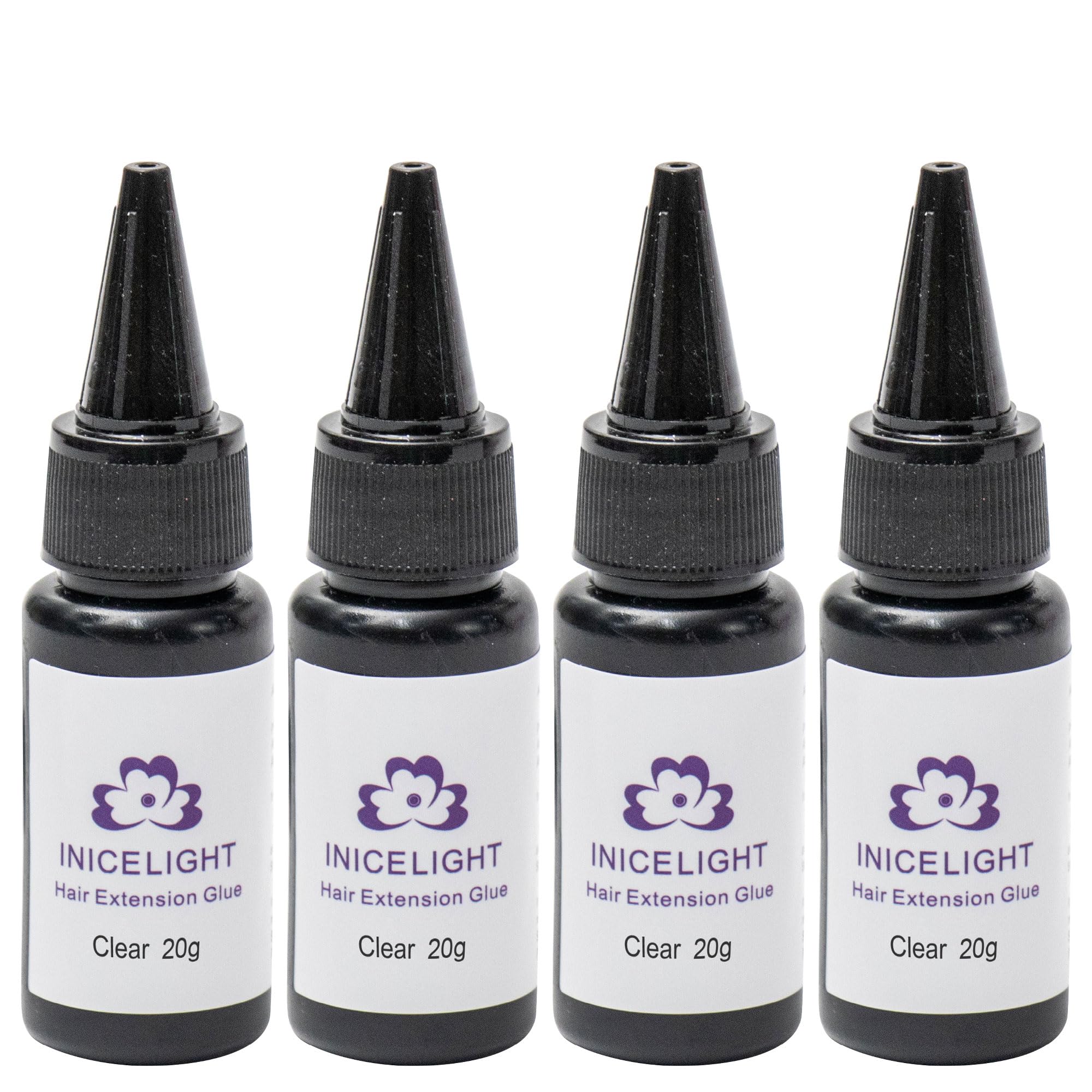 V Light Hair Extensions Transparent Glue, Extension Tool for UV Light Machine Kit (4, Clear)