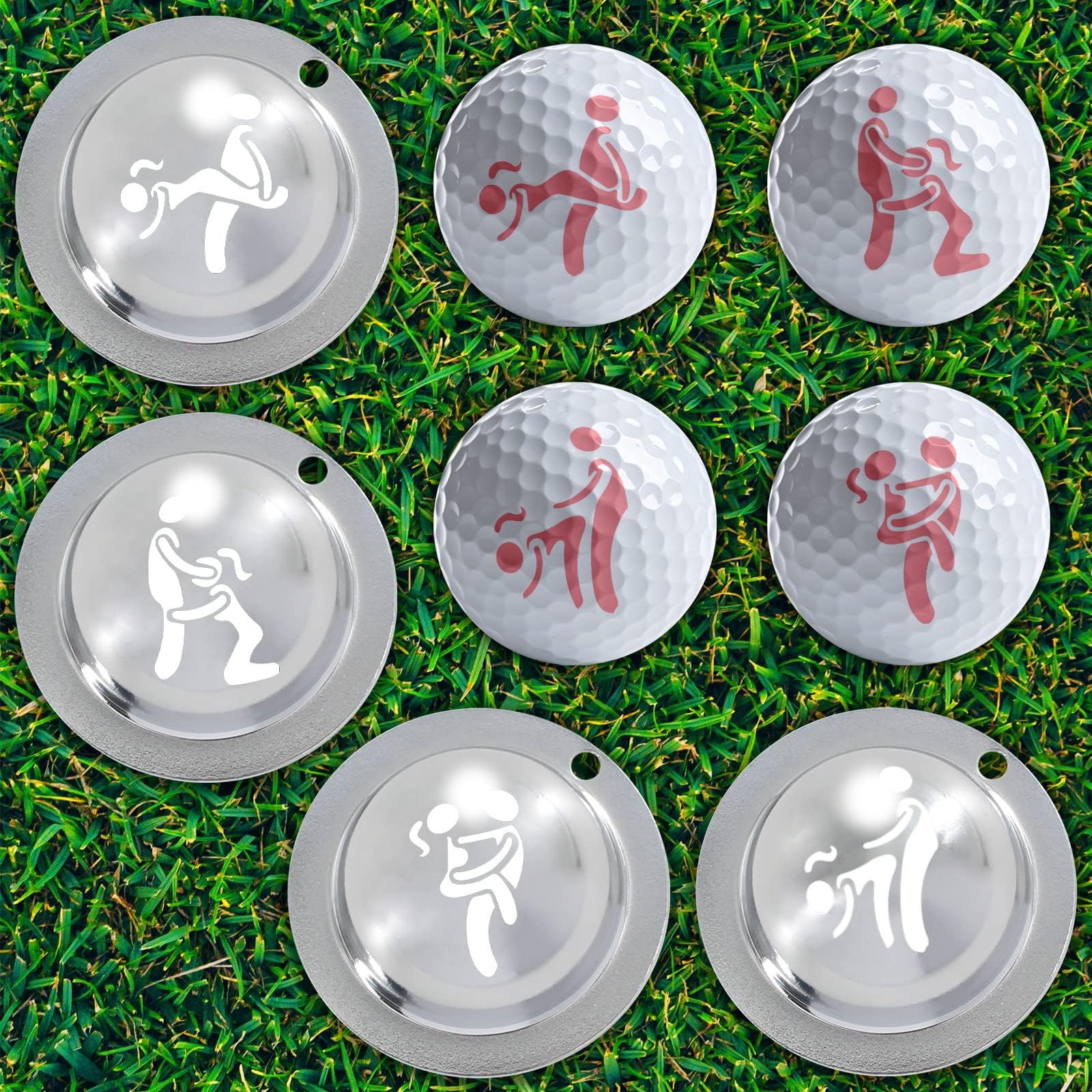 4PC golf ball marker,ball marker,golf marker,golf ball line marker tool,golf ball marker stencil,golf ball stencil,golf ball alignment marking tool,personalized golf ball markers,funny golf marker
