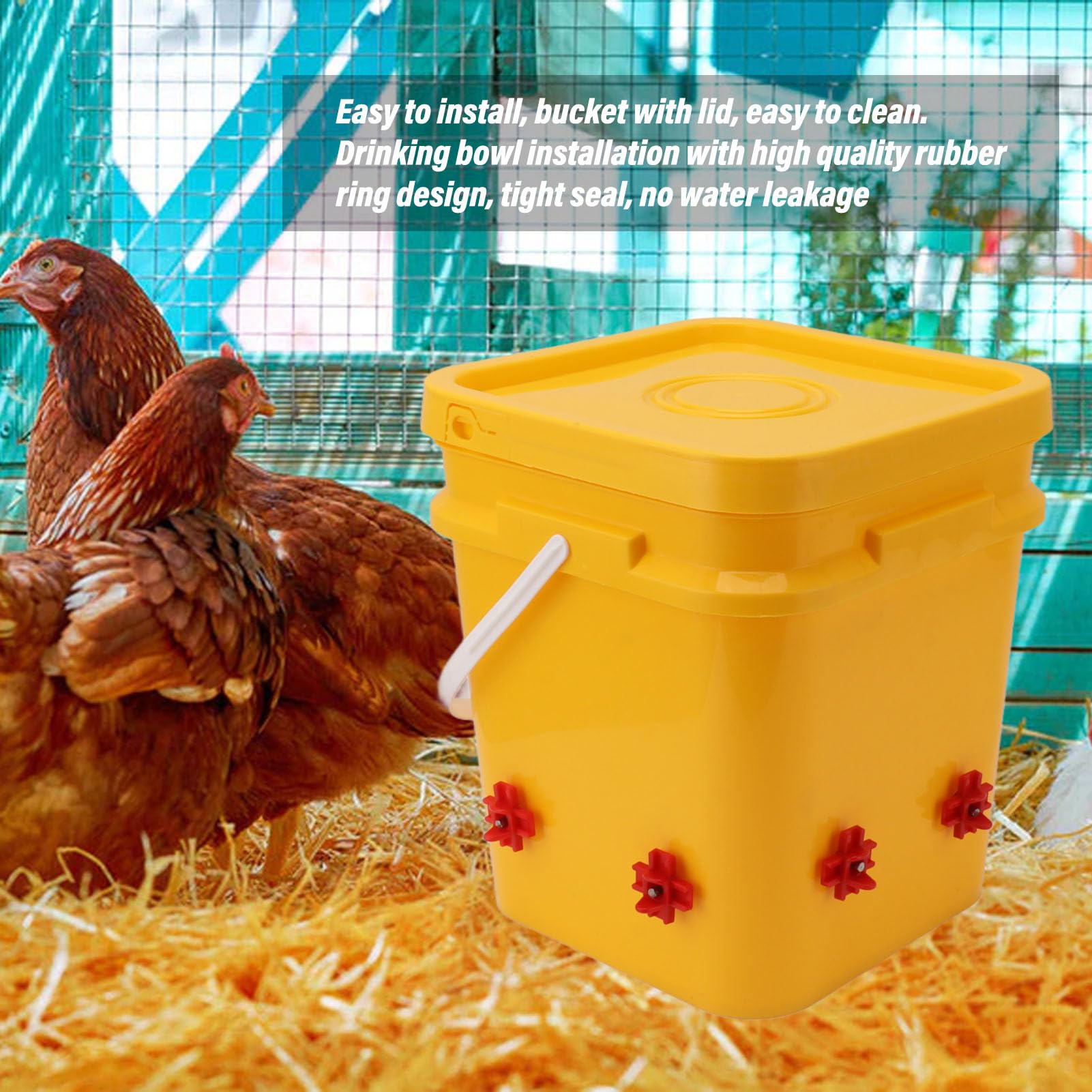 Bebedero Automático para Pollos, Vasos de Agua para Pollos, de Riego para Comedero de Agua para Ganso, Pato, Pavo y Conejito (-3111230182713)