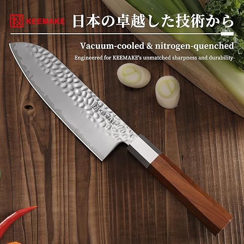 Miniatura 33 de KEEMAKE Cuchillo de pelar japonés de 4.5 pulgadas, cuchillo de cocina pequeño japonés de acero inoxidable 440C, cuchillo de frutas afilado con mango