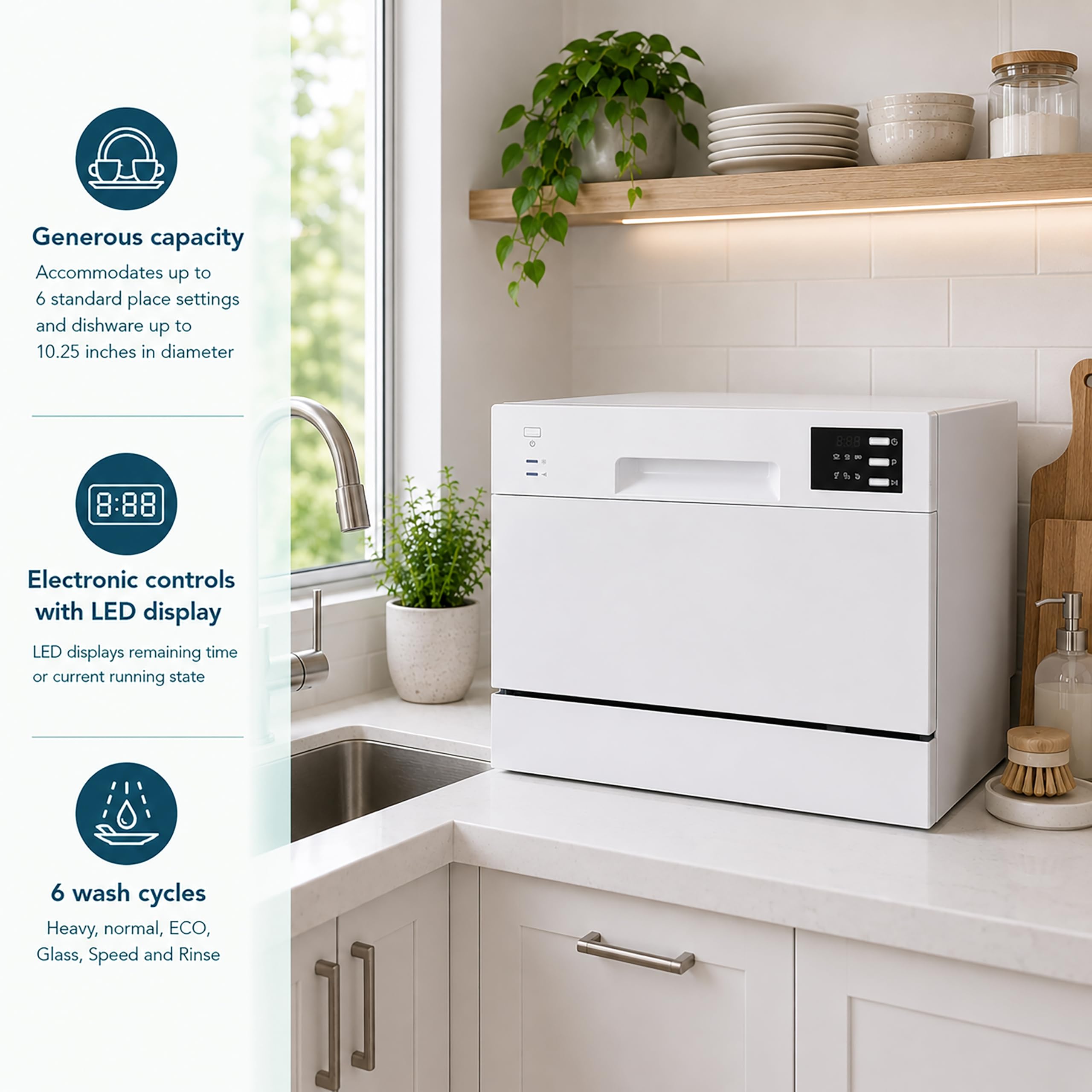 Amazon.com: SPT SD-2225DWA Energy Star Countertop Dishwasher with