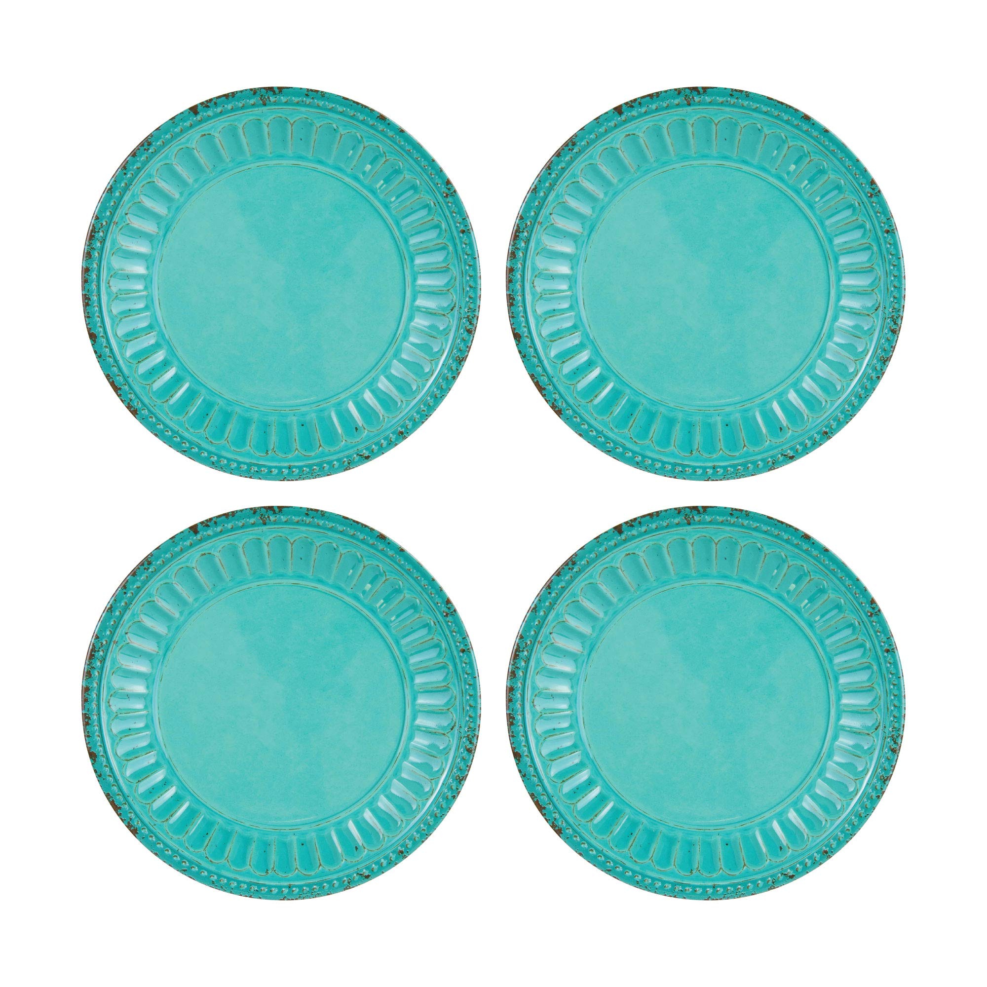 Gourmet Art 4-Piece Chateau Melamine 6" Plate, Turquoise