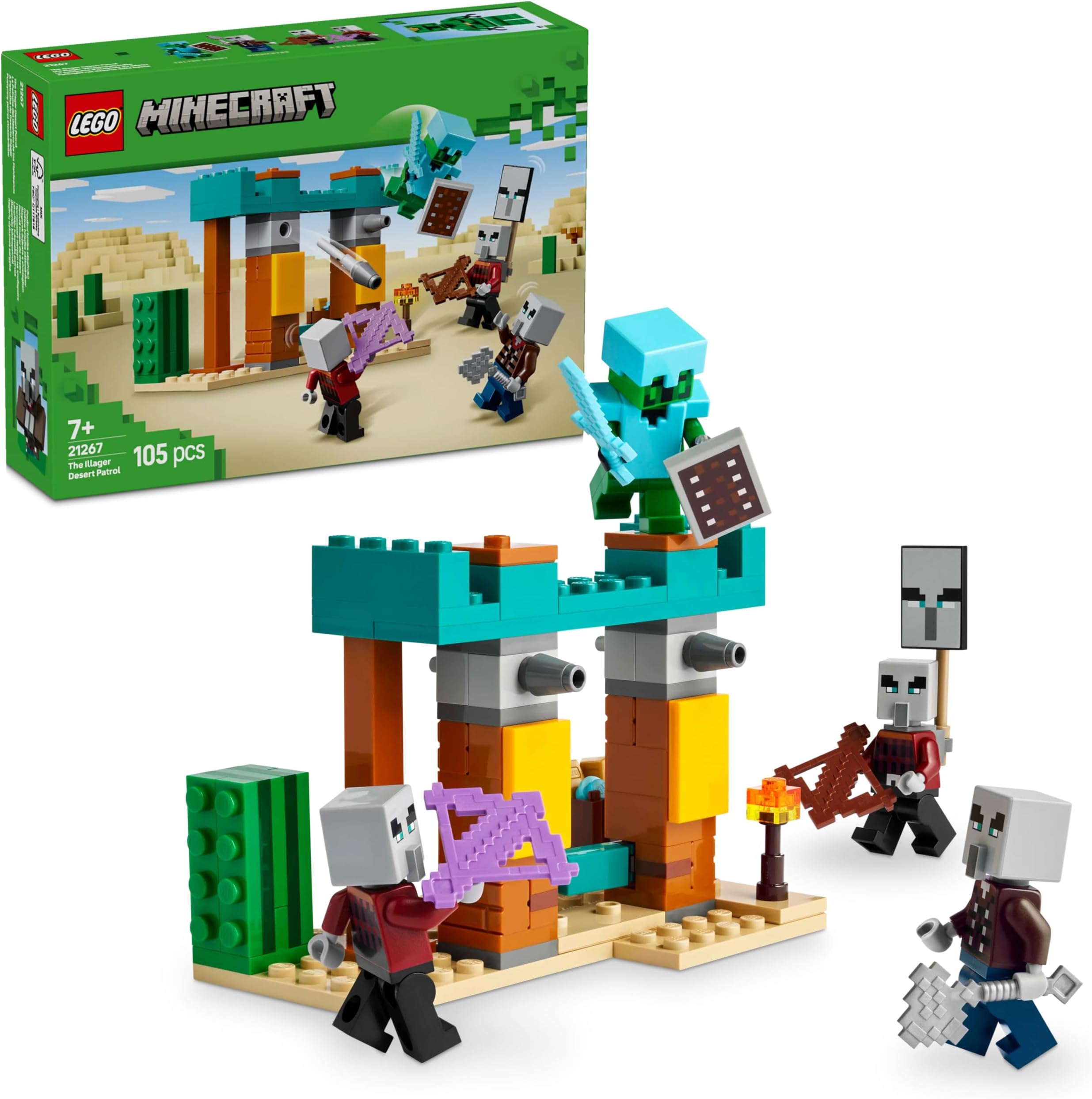 Minecraft The Illager Desert Patrol Gaming Kit for Kids 21267 Building Blocks Toys for 7+ Gift for Boys and Girls