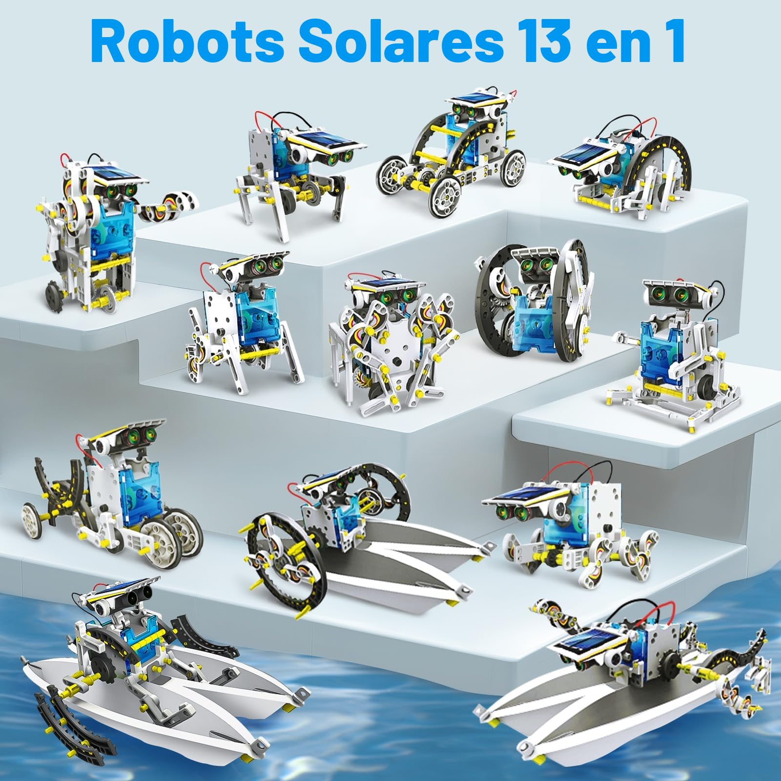 Buoeuik Robot Solar, Stem 13 en 1 Kit Robotica Manualidades Robot Juguetes Niños 6 7 8 9 10 11 12+ Años Ciencia Experimento Construcciones Juegos Educativos Regalo Cumpleaños Navidad para Niño Niña