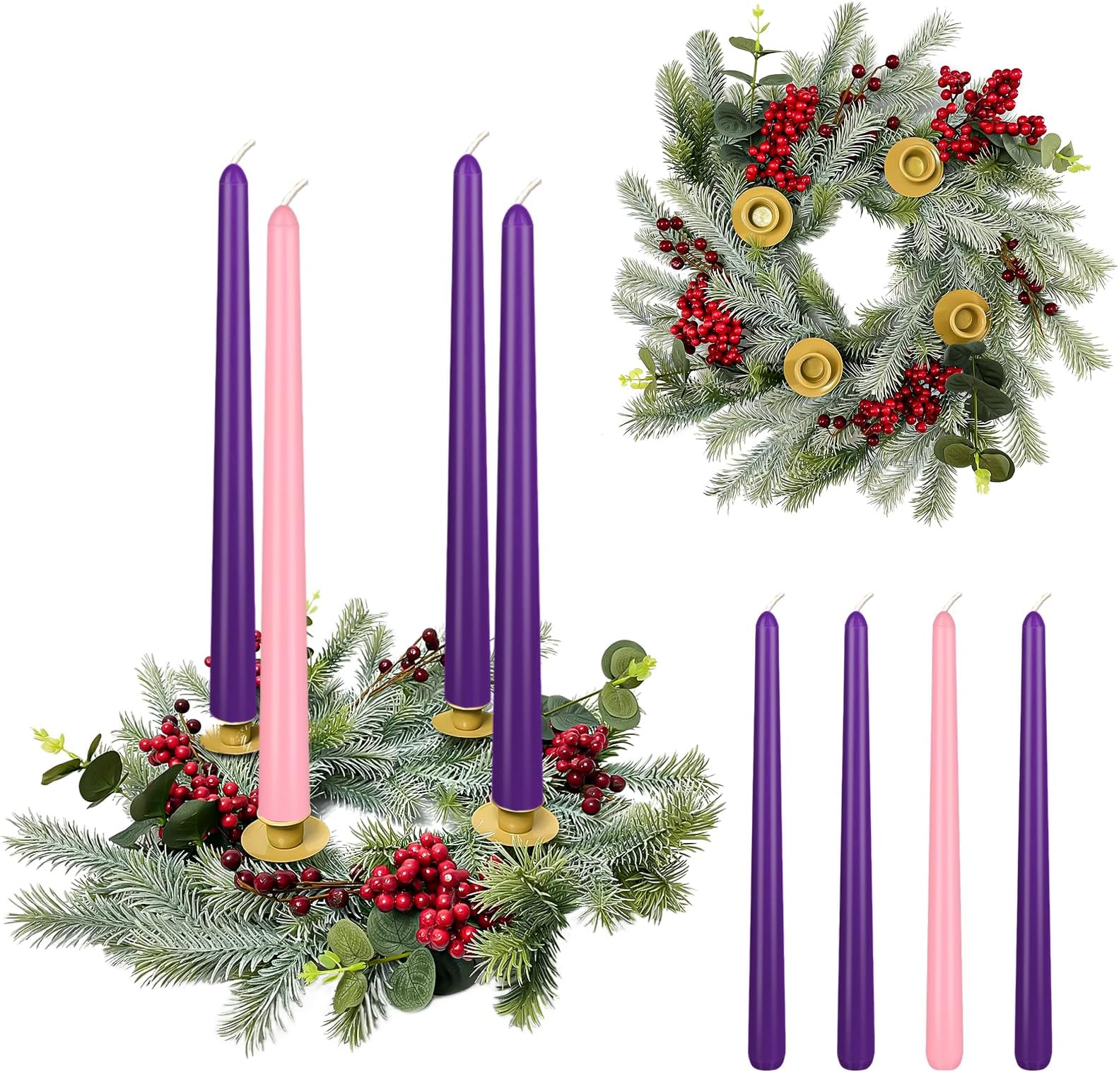 Fresh Advent Rings Amazon.com: Christmas Advent Wreath - Red Berry Season Centerpiece ...