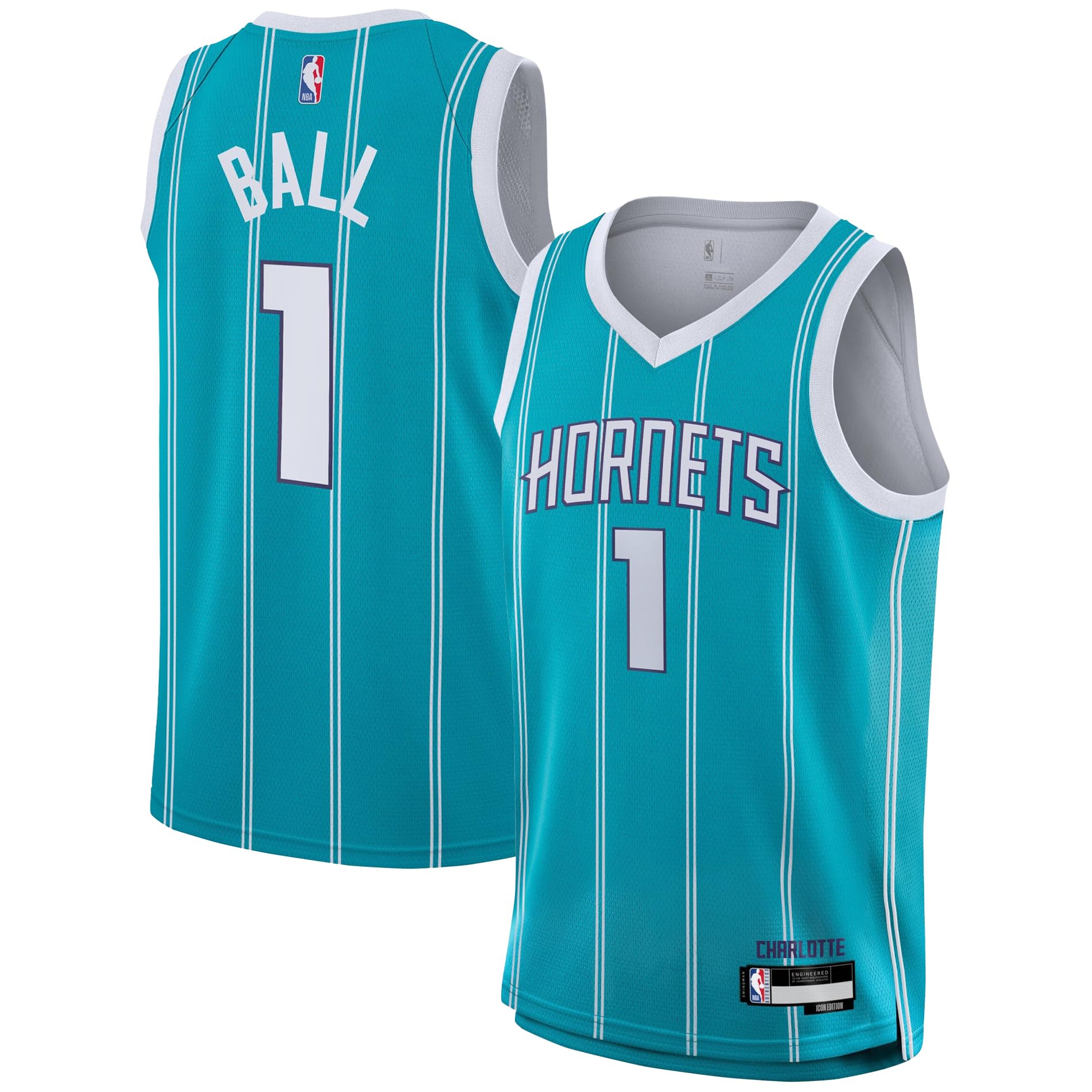 Outerstuff LaMelo Ball Charlotte Hornets NBA Teal #1 Kids Youth 8-20 Icon Edition Swingman Player Jersey