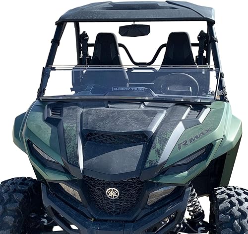 Miniatura 2 de Clearly Tough Parabrisas plegable completo Wolverine RMAX 1000 (también se adapta a máquinas X2X4 2021 y más nuevas)  Resistente a los arañazos