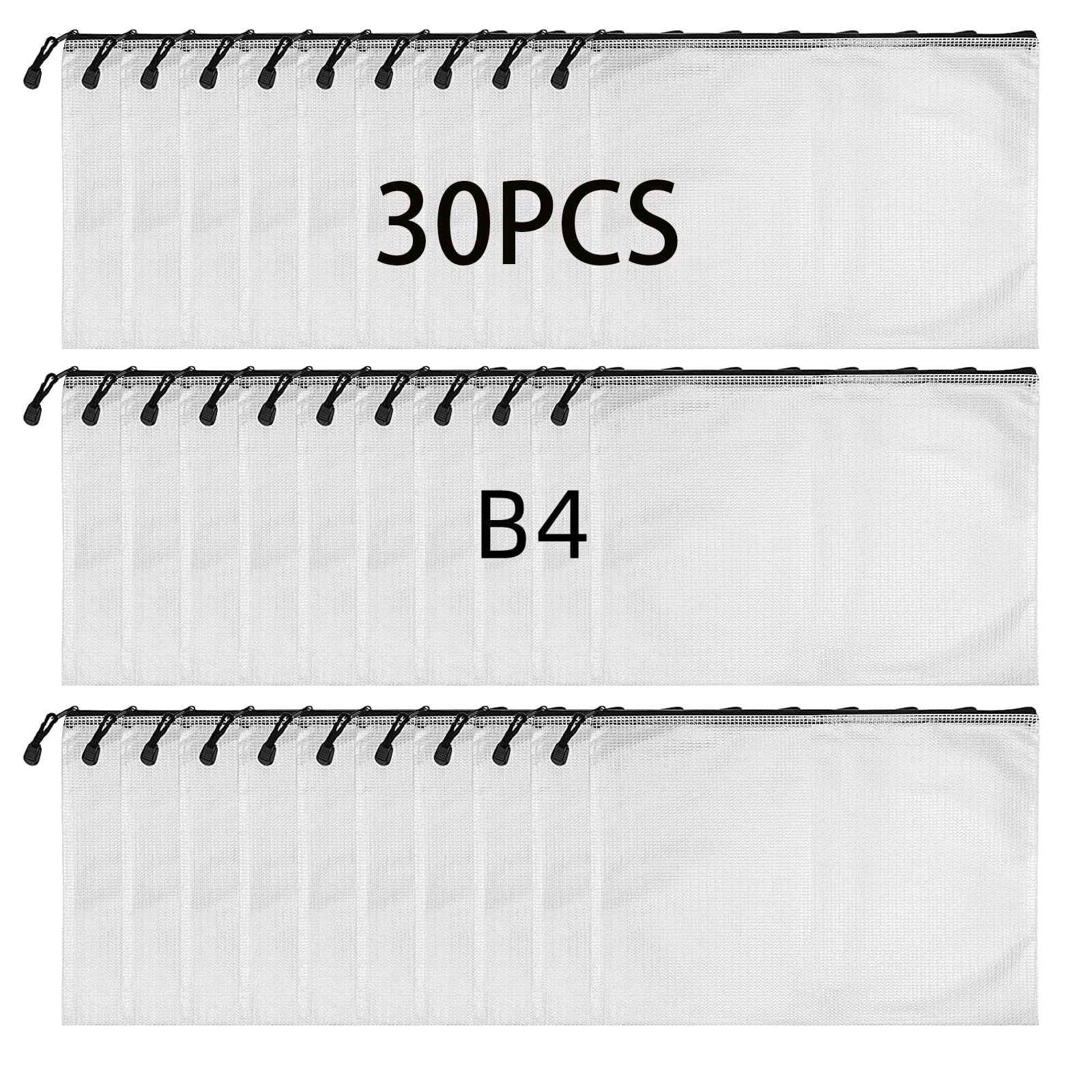 HAKZEON 50 stuks 30 x 40 cm reizen opslag rits kleding tassen mat kunststof ritssluiting hersluitbare tas, herbruikbare waterdichte bagage organizer ruimtebesparend zakje voor kleding, schoenen