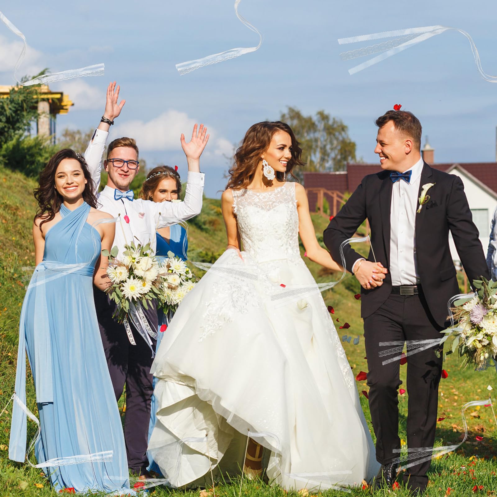 30 Pièces Bâtons De Ruban De Couleur Mélangée Avec Cloche Baguette Magique Guirlandes De Fête
