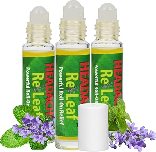 All-Natural Aromatherapy, Comforting for Tension Headaches, Throbbing Headaches and Stress, Roll-on for Relaxation and Comfort – 3 Pack